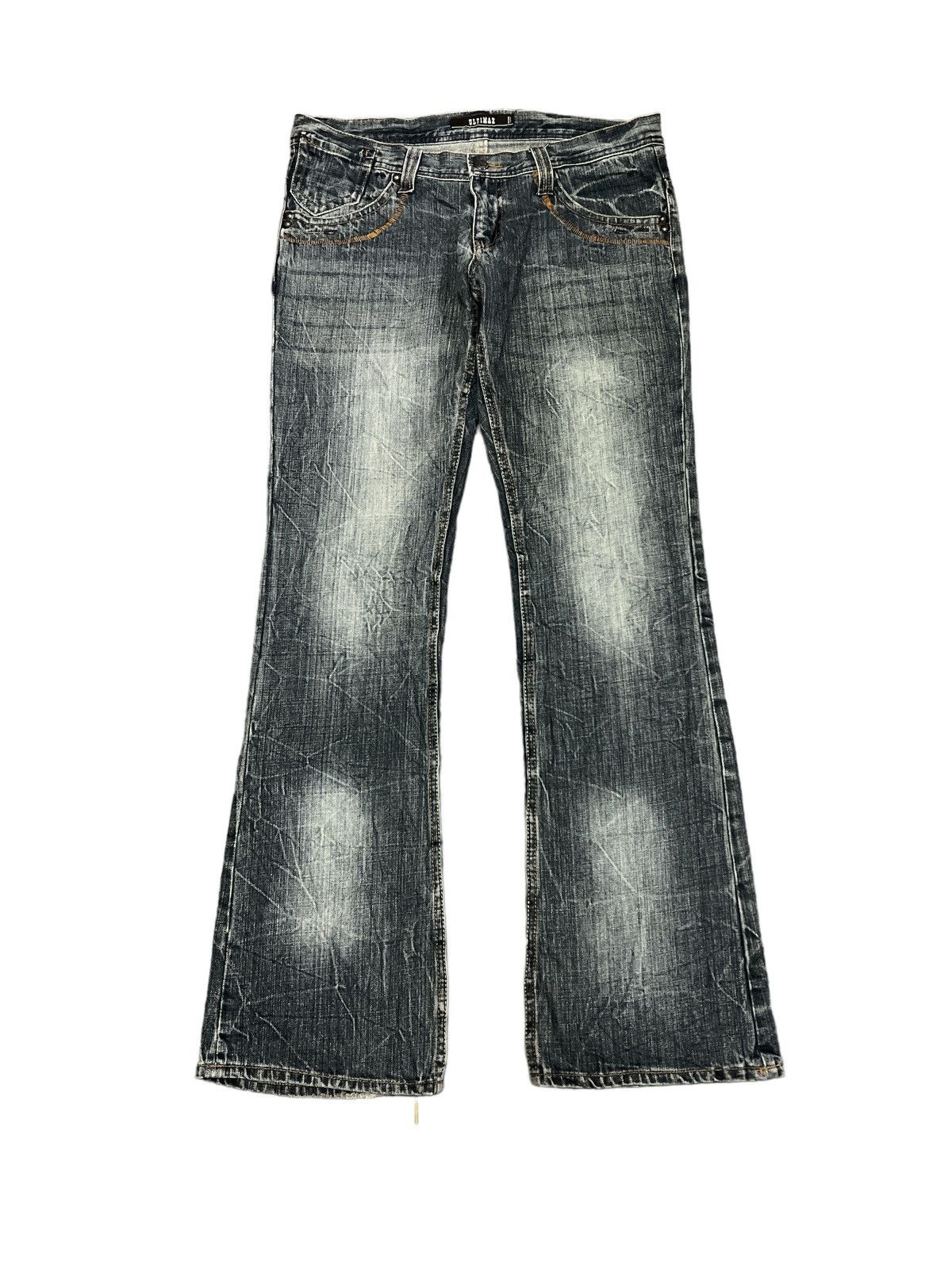Japanese Brand FLARED💥ULTIMAX DISTRESSED DENIM PANT Size US 32 / EU 48 - 1 Thumbnail