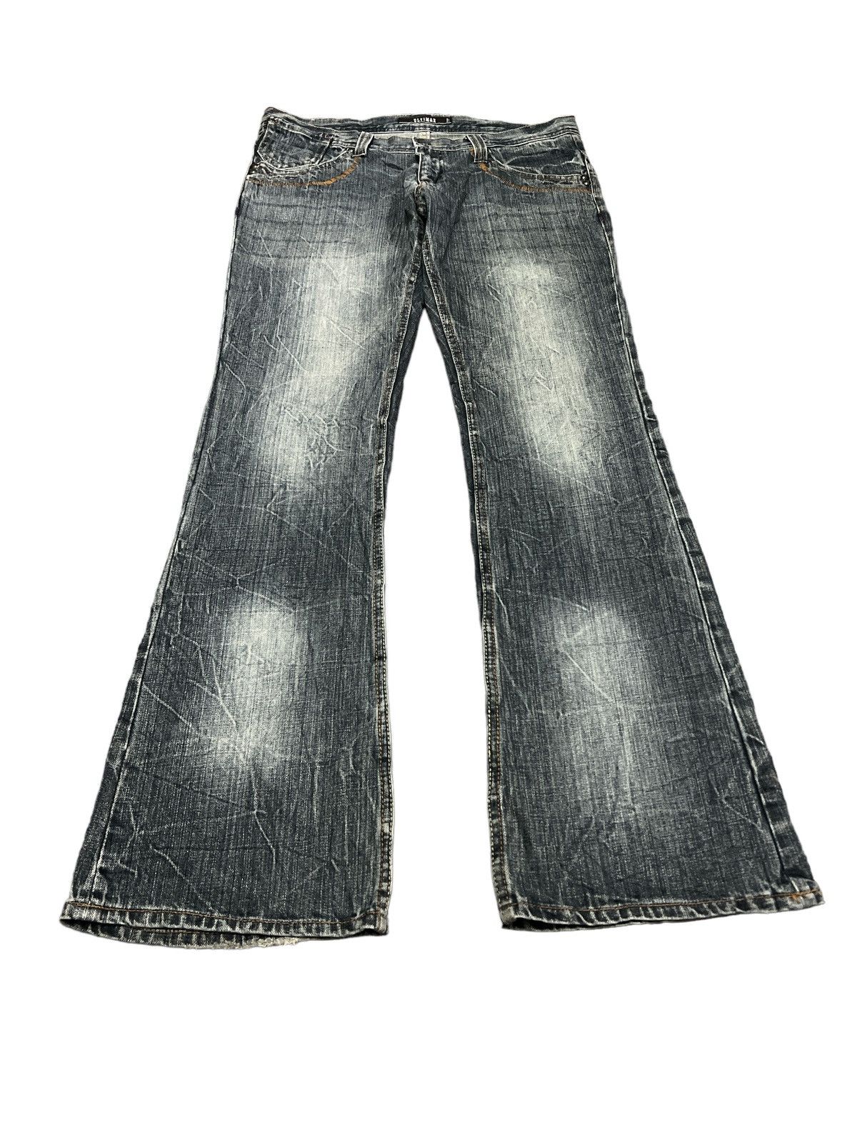 Japanese Brand FLARED💥ULTIMAX DISTRESSED DENIM PANT Size US 32 / EU 48 - 3 Thumbnail