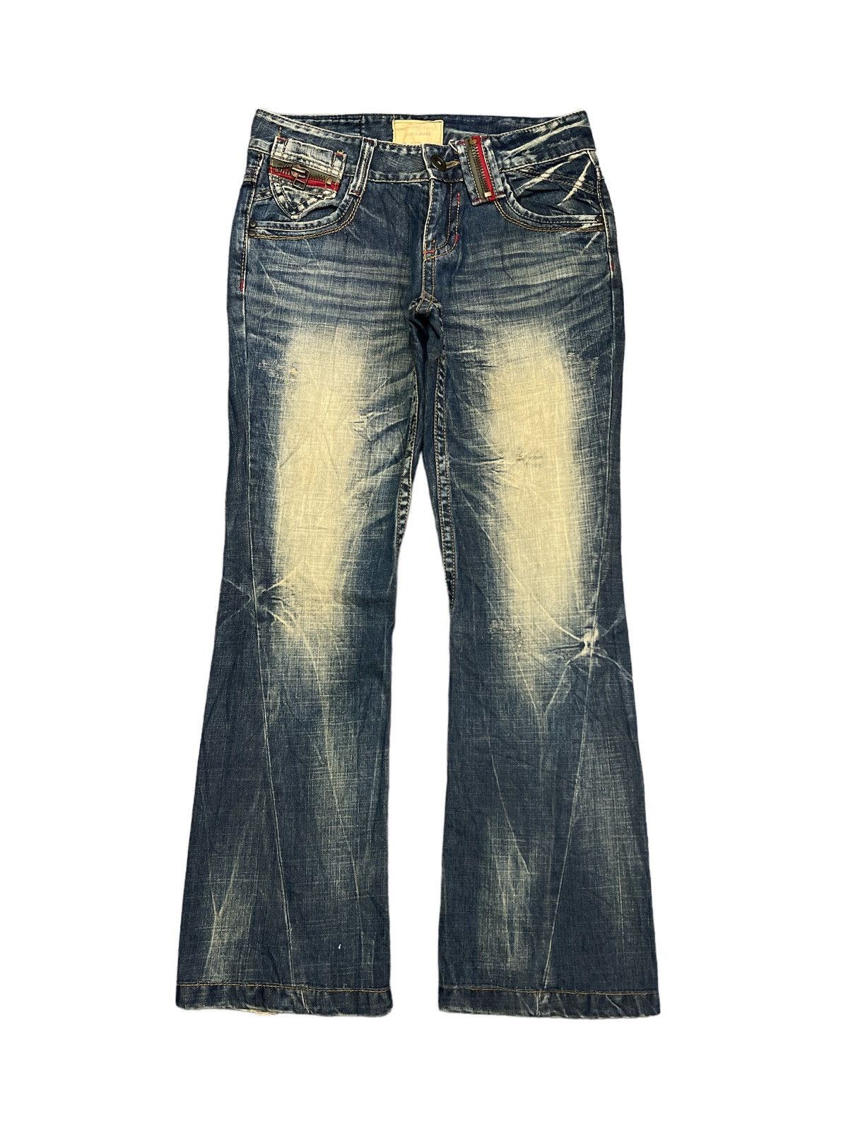 Japanese Brand × Vintage FLARED💥LOLITA JEANS DISTRESSED TWIST DENIM PANT Size US 30 / EU 46 - 1 Thumbnail