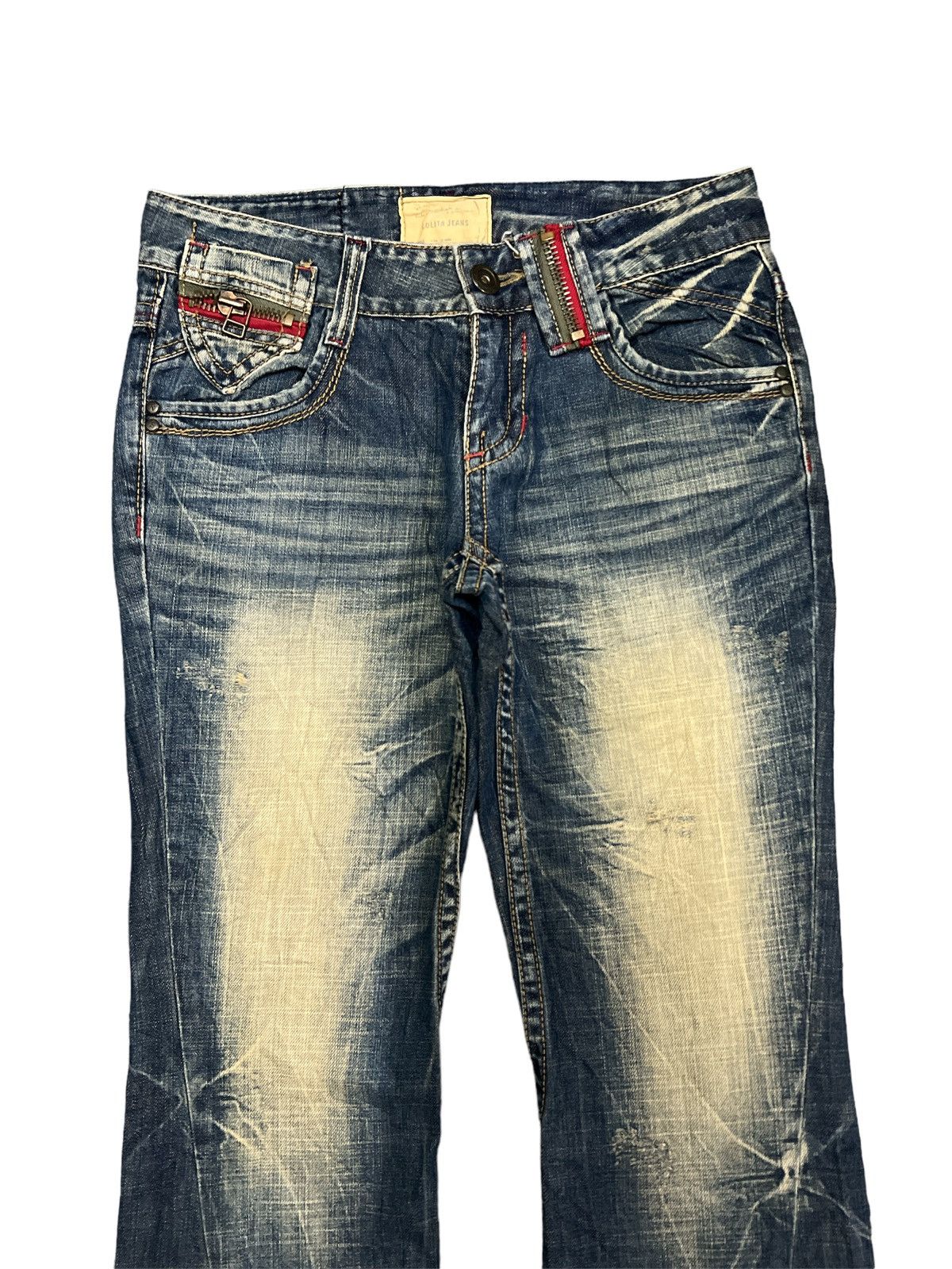 Japanese Brand × Vintage FLARED💥LOLITA JEANS DISTRESSED TWIST DENIM PANT Size US 30 / EU 46 - 5 Thumbnail