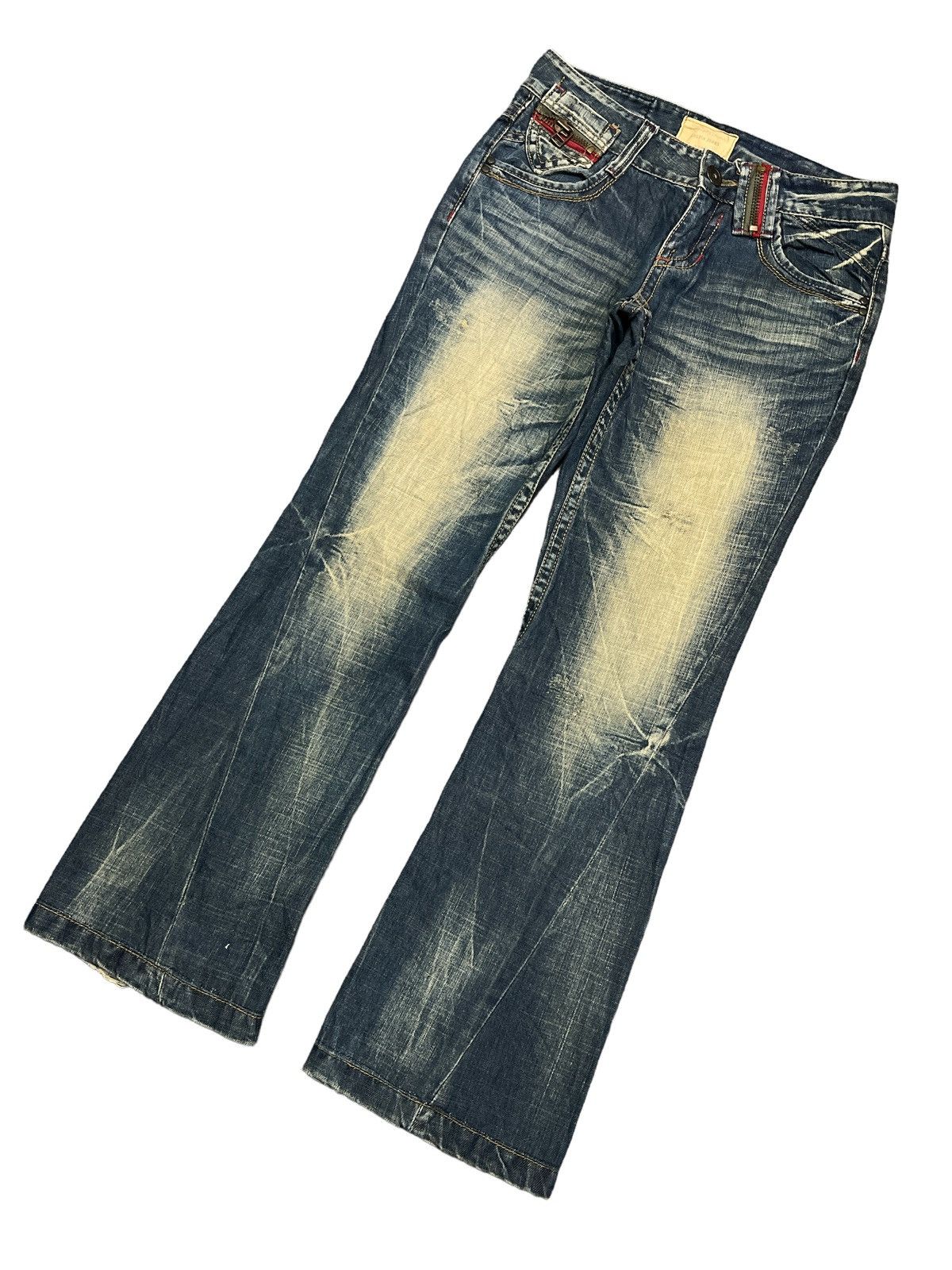 Japanese Brand × Vintage FLARED💥LOLITA JEANS DISTRESSED TWIST DENIM PANT Size US 30 / EU 46 - 6 Thumbnail