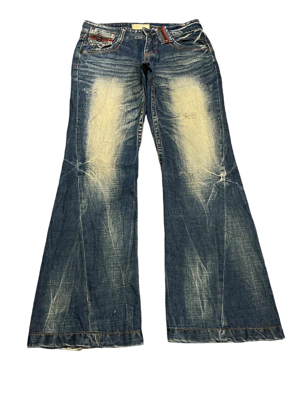 Japanese Brand × Vintage FLARED💥LOLITA JEANS DISTRESSED TWIST DENIM PANT Size US 30 / EU 46 - 4 Thumbnail