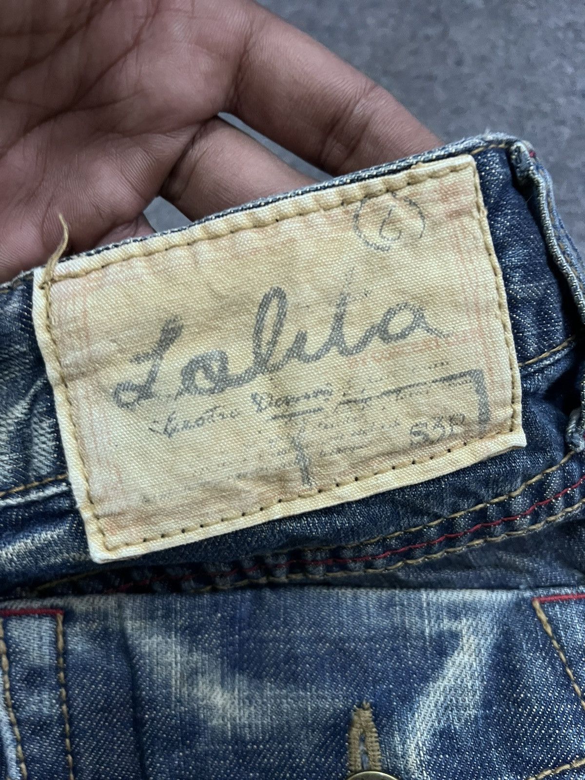 Japanese Brand × Vintage FLARED💥LOLITA JEANS DISTRESSED TWIST DENIM PANT Size US 30 / EU 46 - 8 Thumbnail