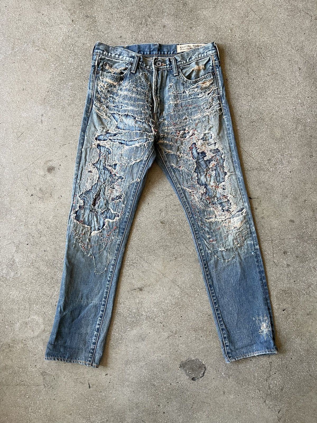 Kapital × Kapital Kountry Kapital Pre-Kountry Boro Distressed Denim Size US 31 - 1 Thumbnail