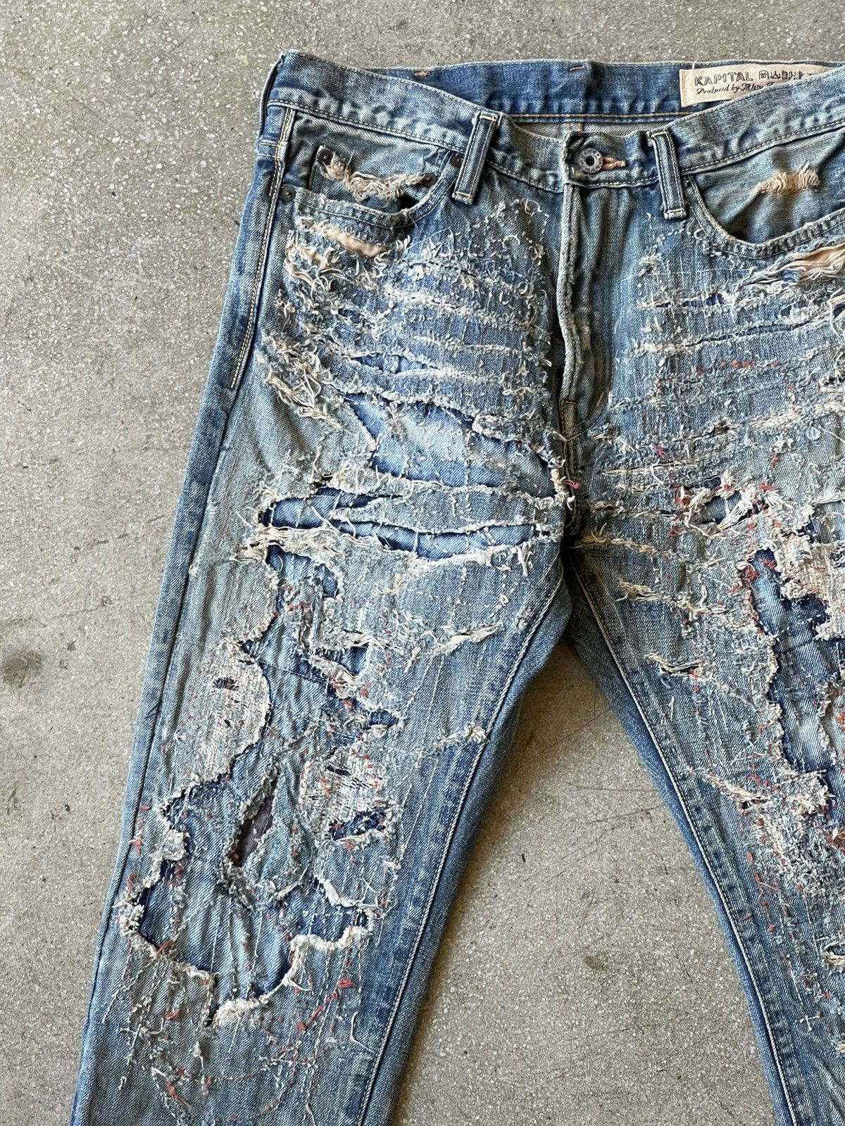 Kapital × Kapital Kountry Kapital Pre-Kountry Boro Distressed Denim Size US 31 - 2 Thumbnail
