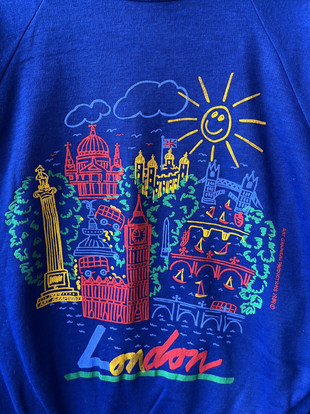 Vintage Vintage 1989 London City Art Sweatshirt Size US L / EU 52-54 / 3 - 3 Thumbnail