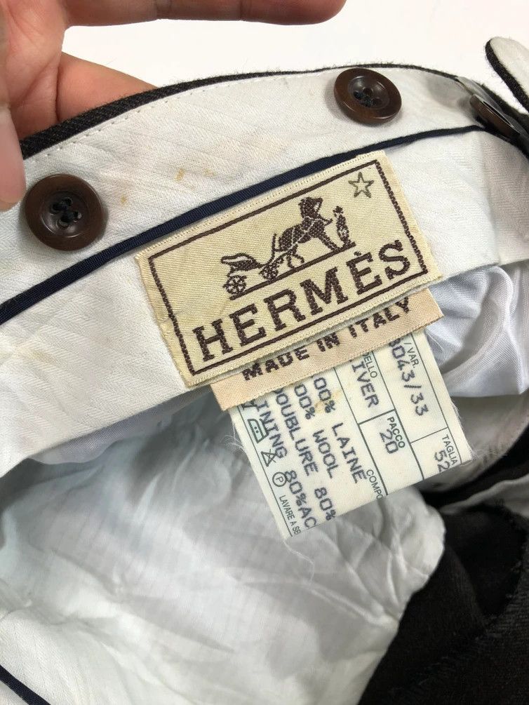 Hermes RARE🔥VINTAGE 80’S HERMES BROWN WOOL TROUSERS Size US 32 / EU 48 - 9 Thumbnail