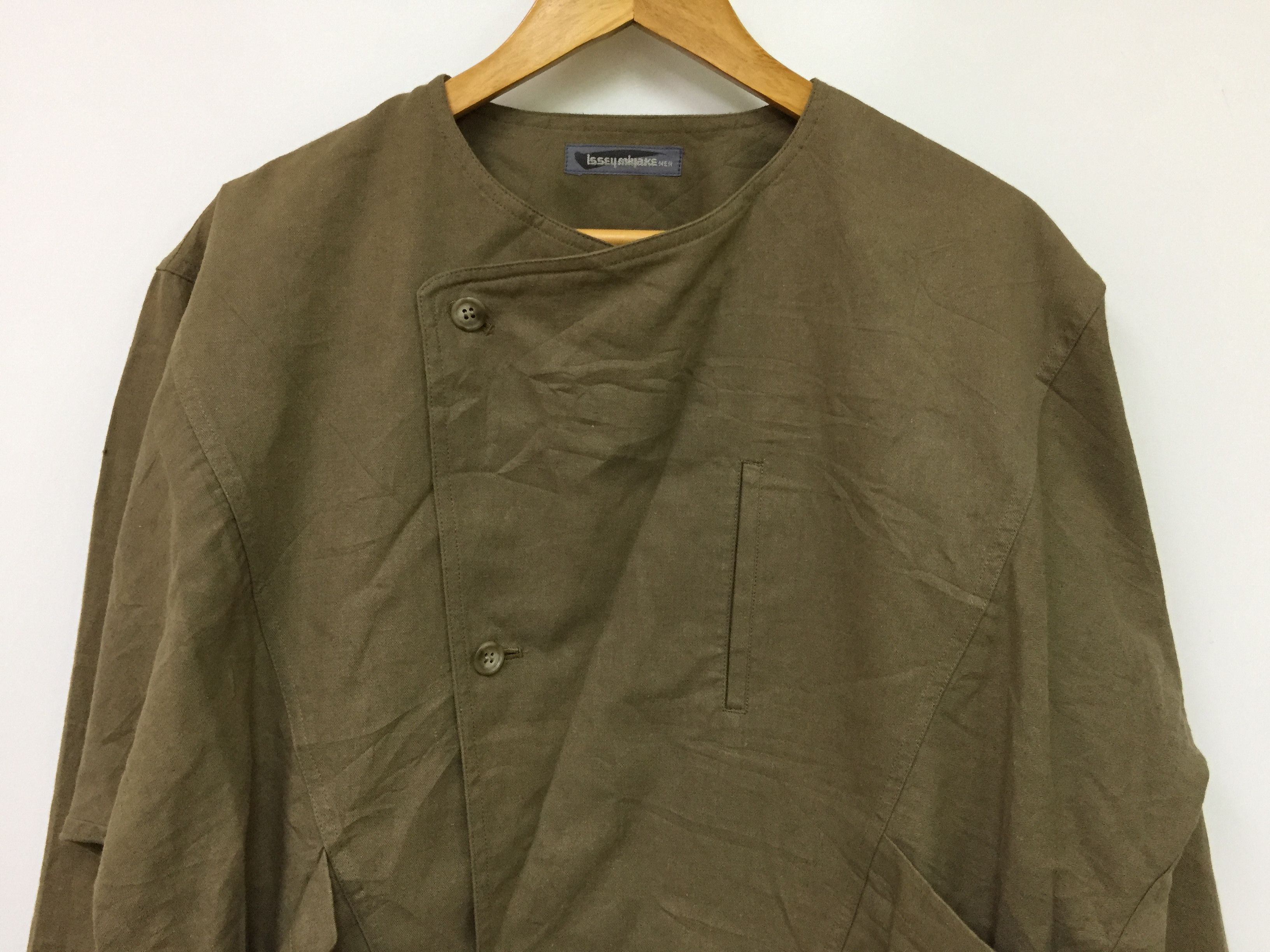 Issey Miyake 80's ISSEY MIYAKE MEN Olive Asymmetrical Japan Traditional Size US M / EU 48-50 / 2 - 4 Thumbnail