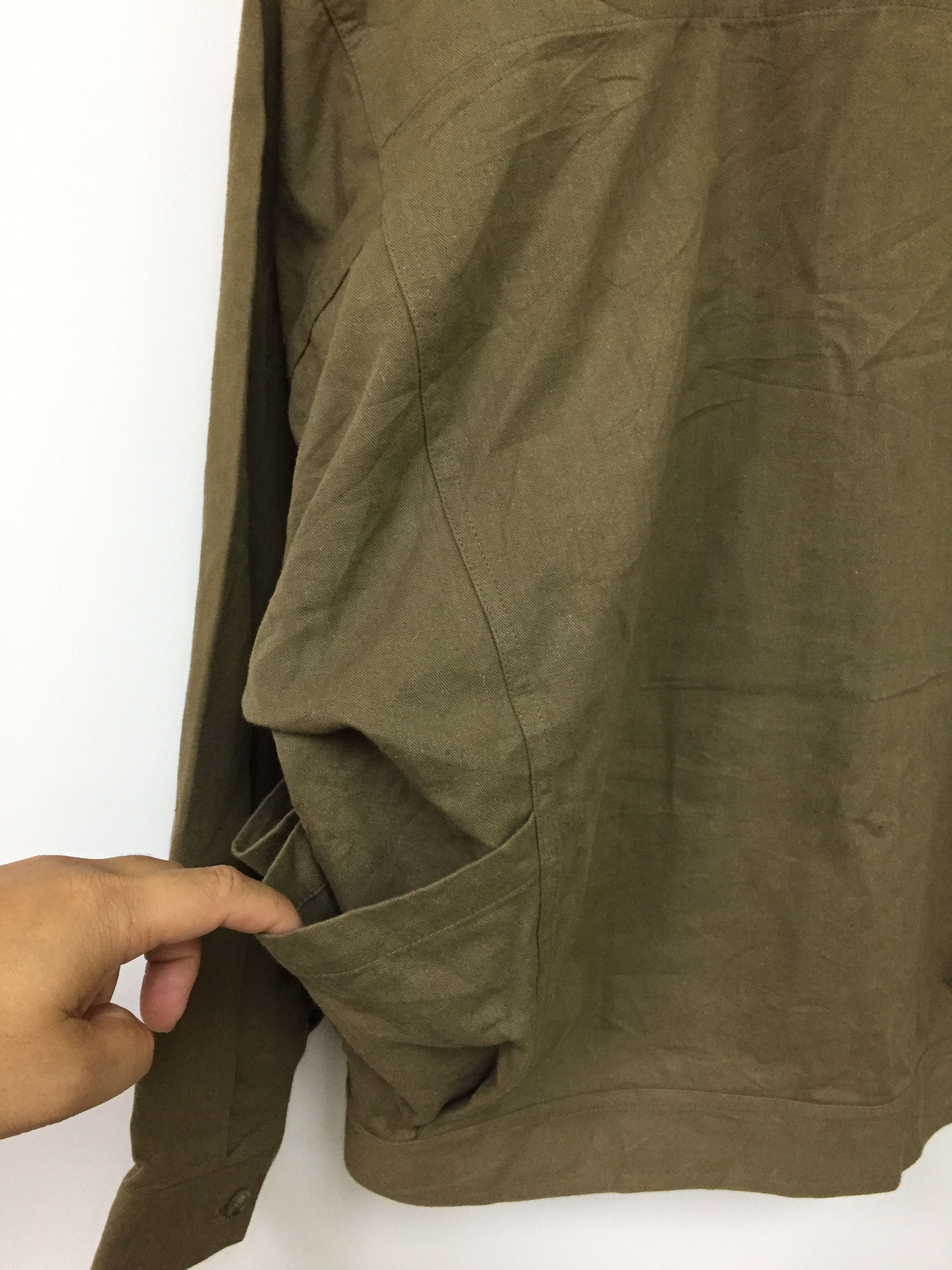 Issey Miyake 80's ISSEY MIYAKE MEN Olive Asymmetrical Japan Traditional Size US M / EU 48-50 / 2 - 9 Thumbnail