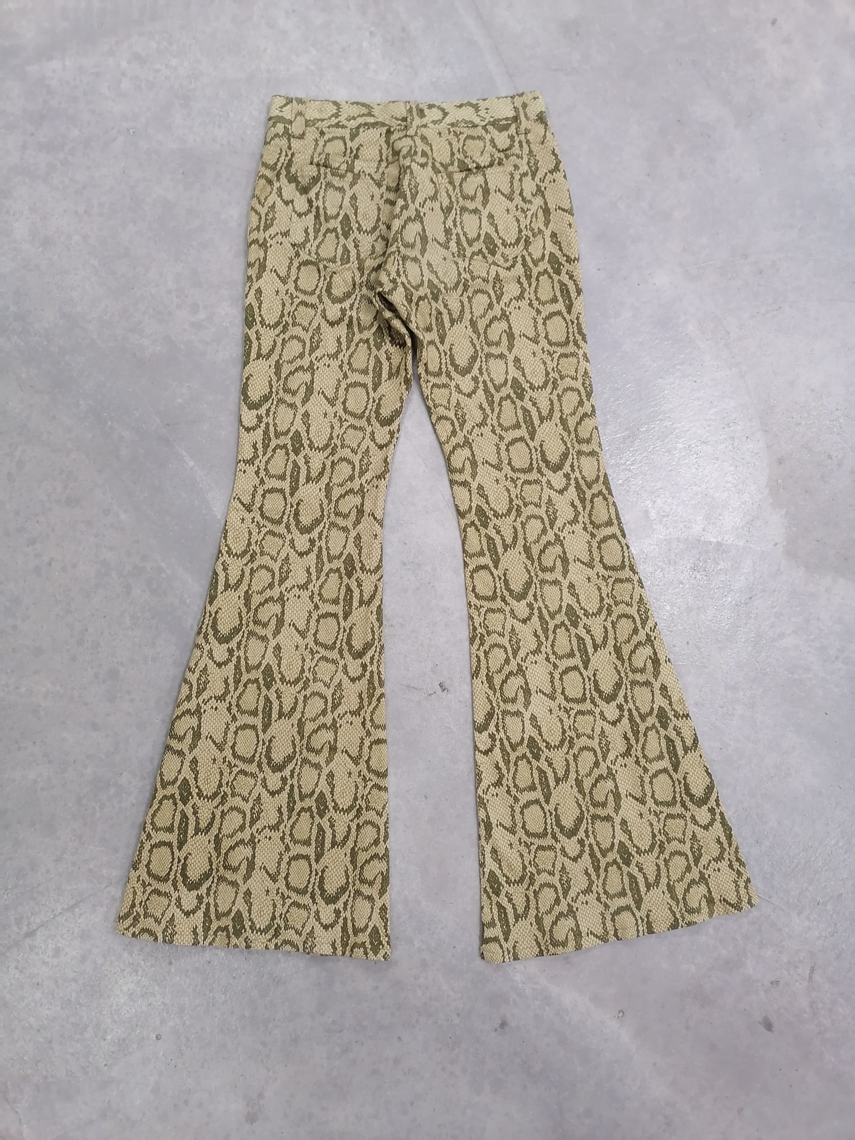 Japanese Brand × Vintage Flare Python Jacquard Button Ankle LGM Pants Size 26" / US 2 / IT 38 - 8 Thumbnail