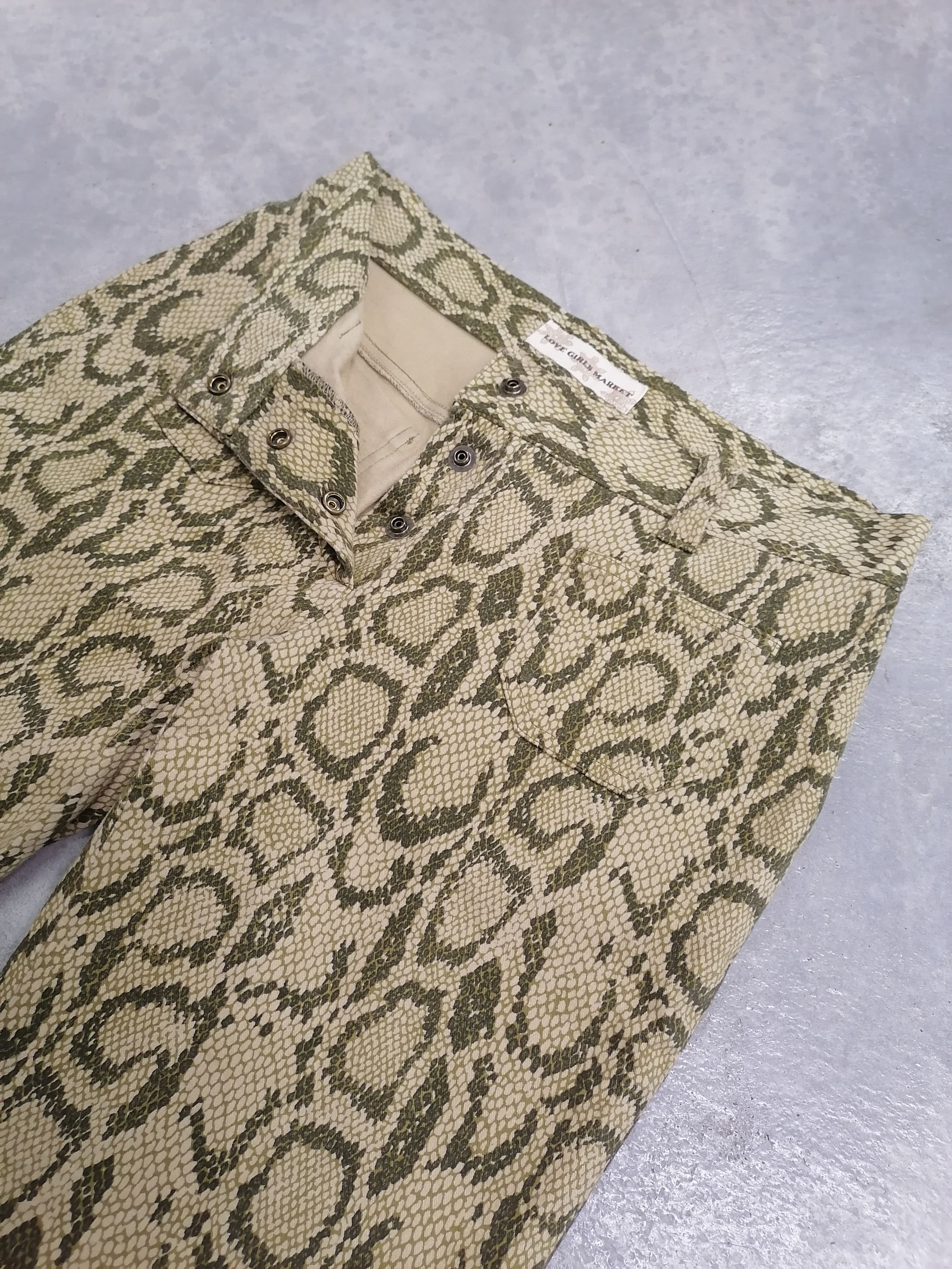 Japanese Brand × Vintage Flare Python Jacquard Button Ankle LGM Pants Size 26" / US 2 / IT 38 - 6 Thumbnail