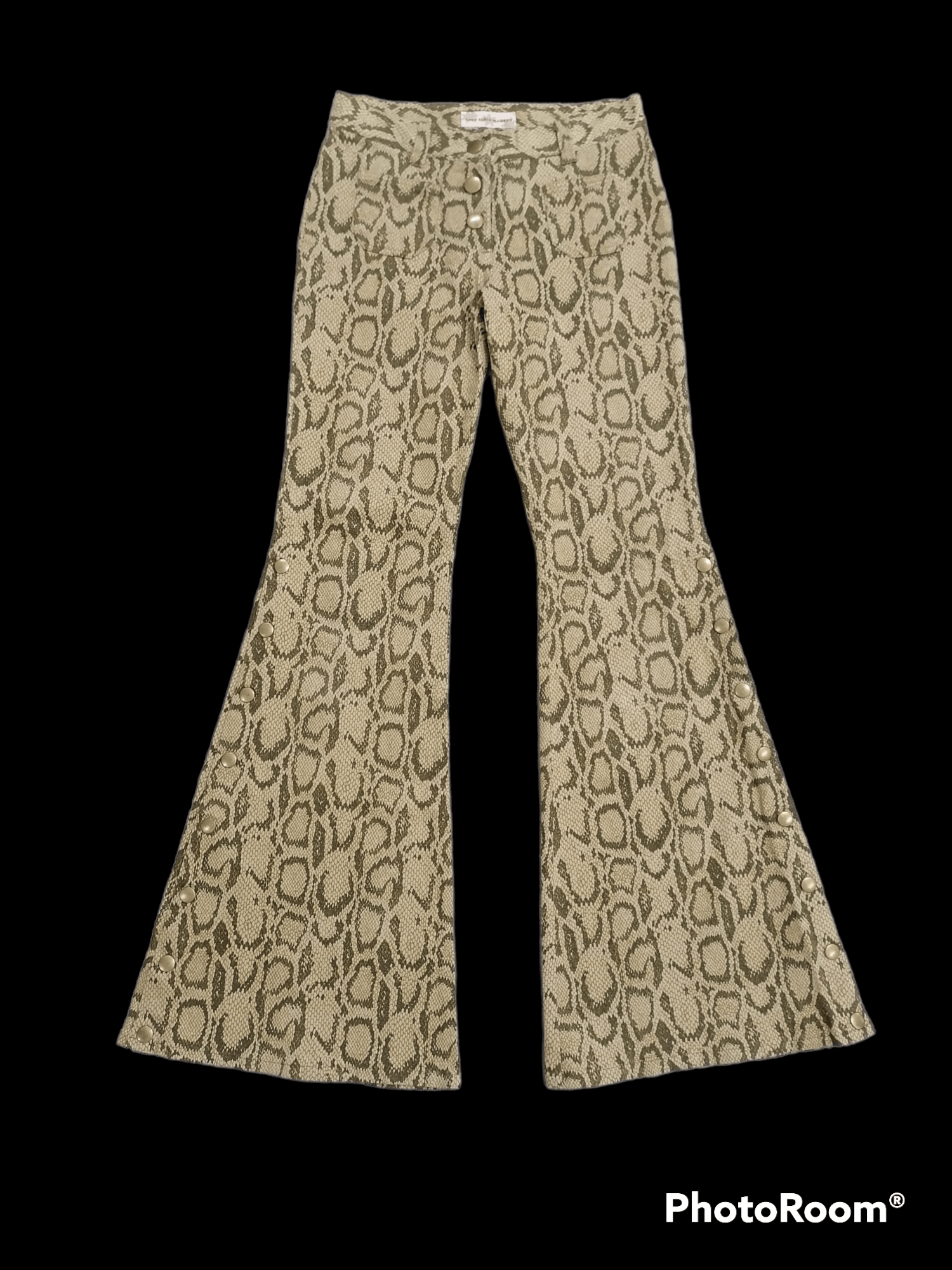 image of Vintage Flare Python Jacquard Button Ankle Lgm Pants in Python Print, Women's (Size 26)