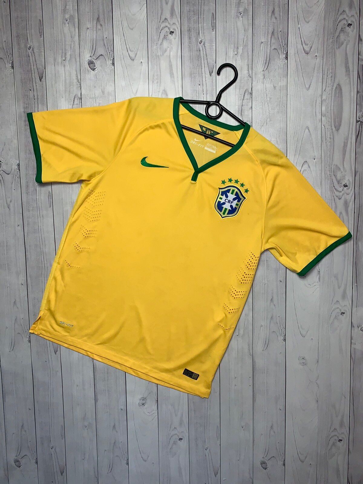 Pre-owned Nike X Soccer Jersey Vintage Nike Brazil Soccer Jersey Size M In Yellow