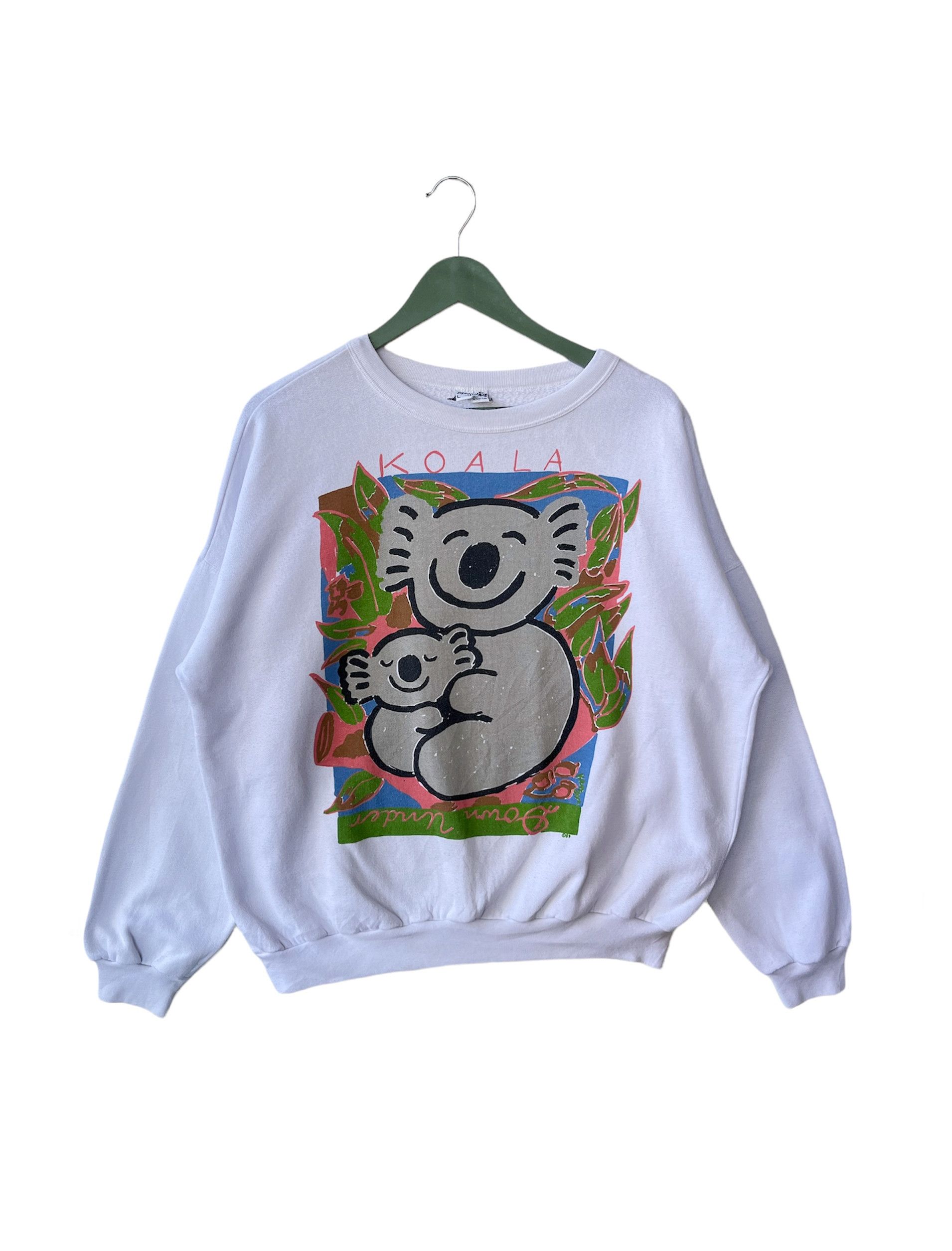 image of Man Made In Australia x Vintage 80's Ken Done Koala Bear Art Sweatshirt in White, Men's (Size Large