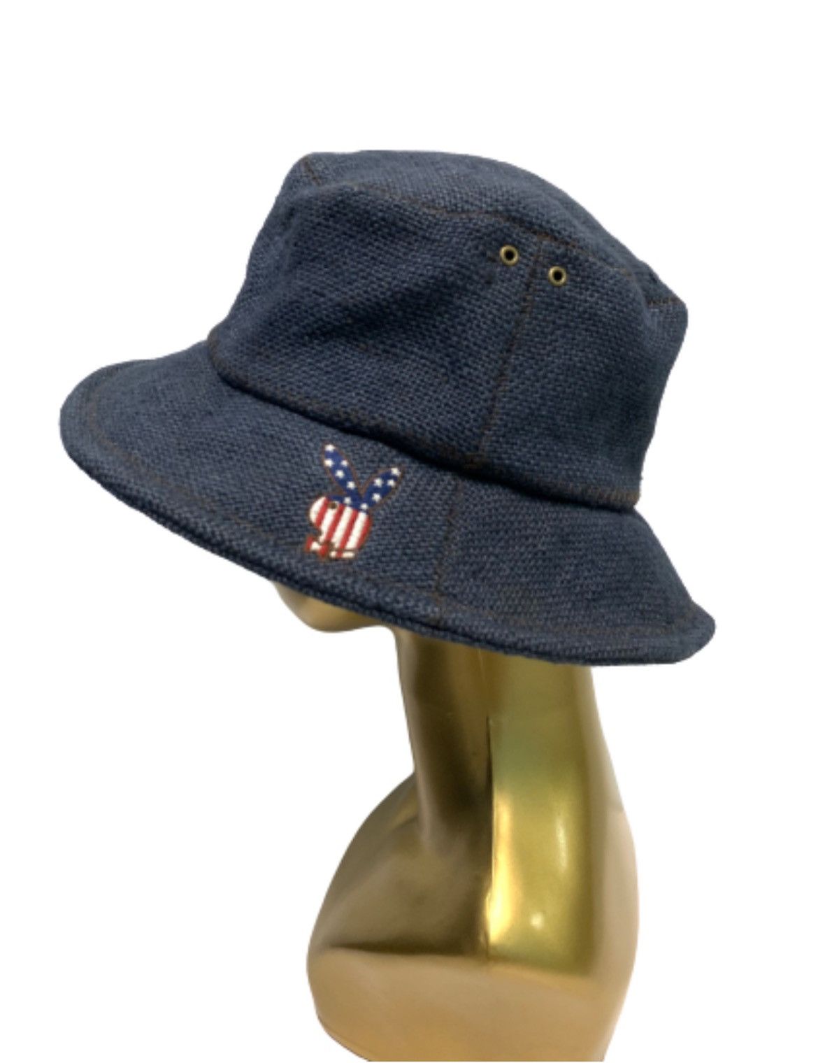 Indigo × Playboy RARE ‼️ 🐇 Playboy Bunny Head Indigo Bucket Hat Size ONE SIZE - 1 Thumbnail