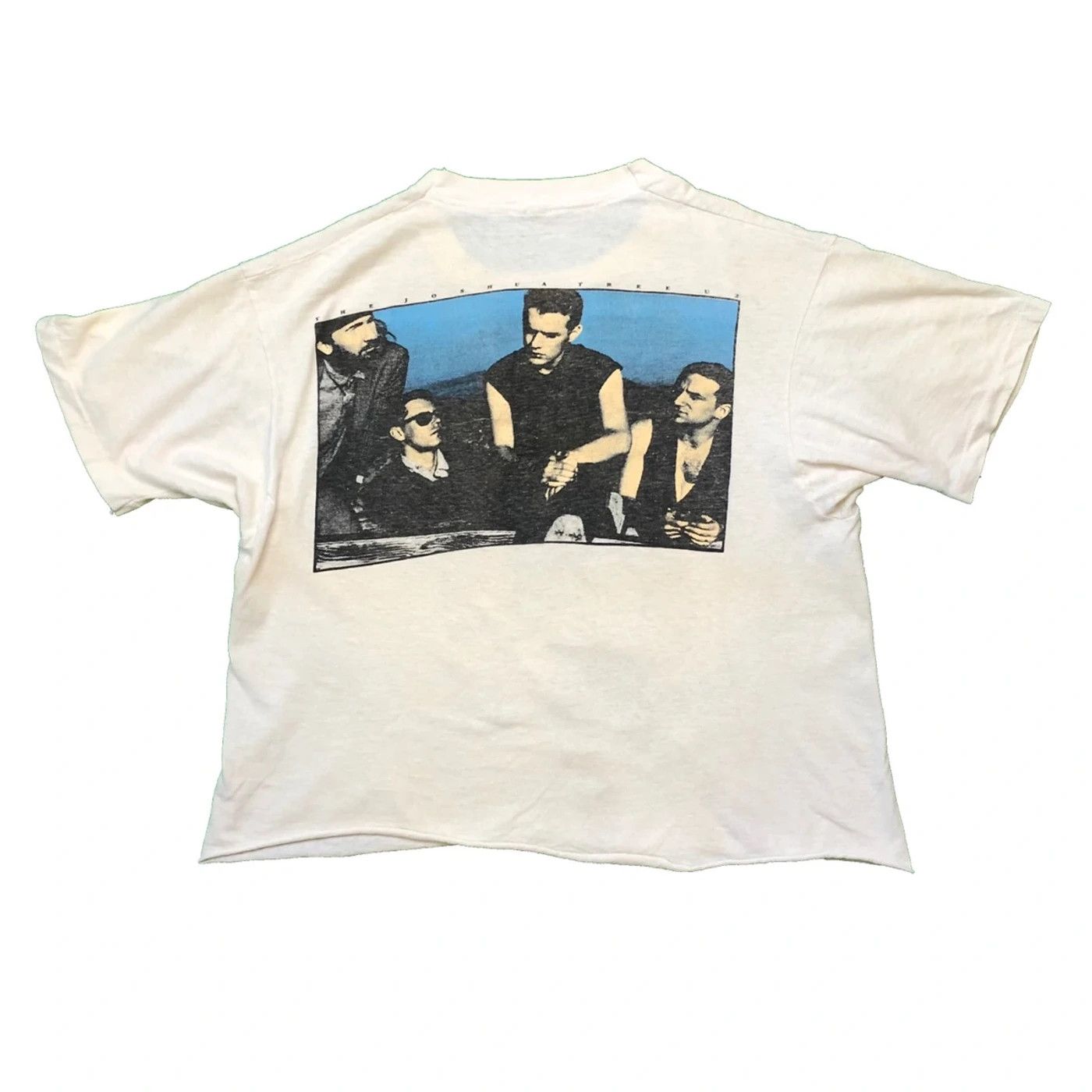 Vintage 1987 U2 T Shirt The Joshua Tree Cropped Band Tee