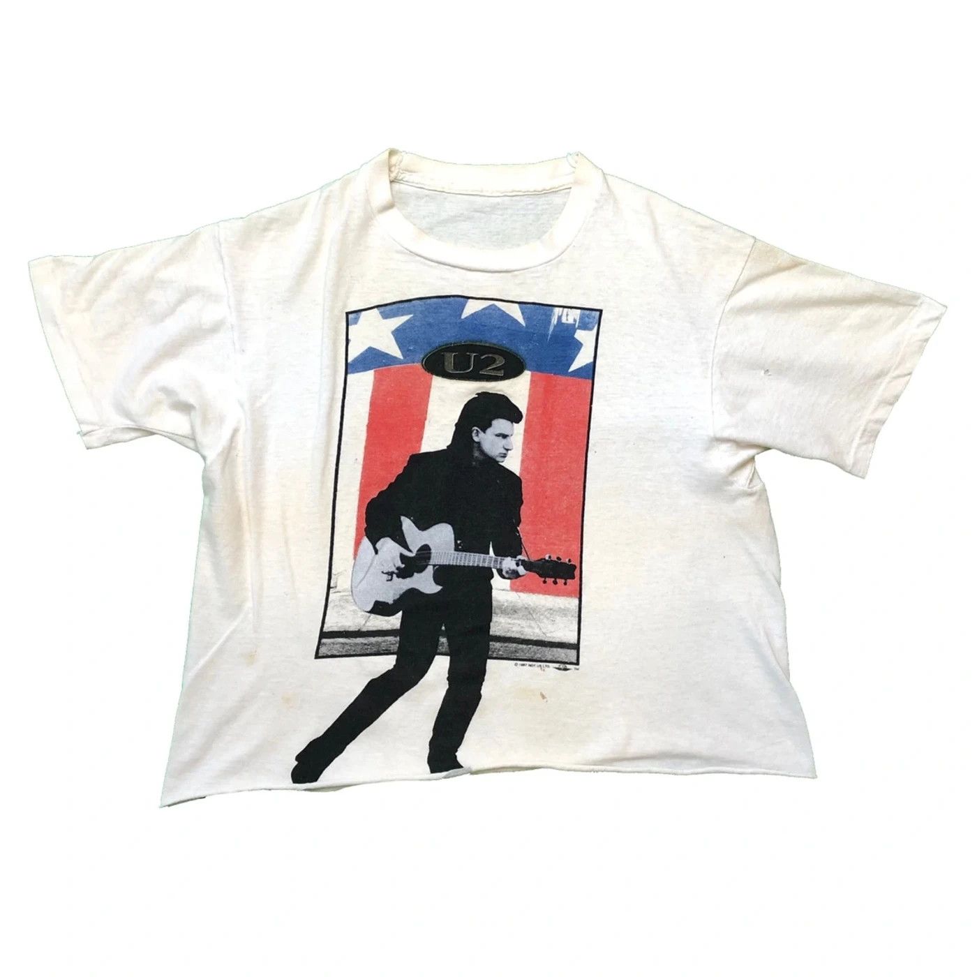 Band Tees Vintage 1987 U2 T Shirt The Joshua Tree Cropped Band Tee Size US S / EU 44-46 / 1 - 6 Thumbnail