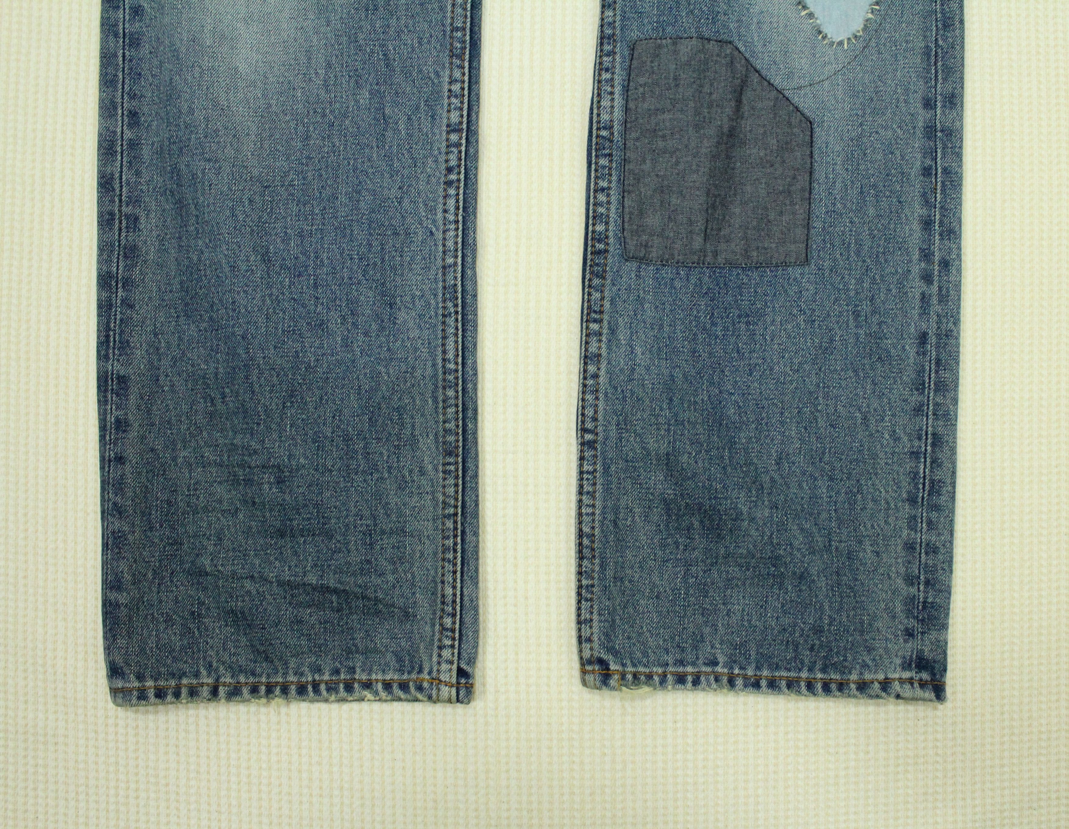 Nirvana BONDS AND PEACE Denim Patchwork Kurt Cobain Grunge Size US 30 / EU 46 - 10 Thumbnail