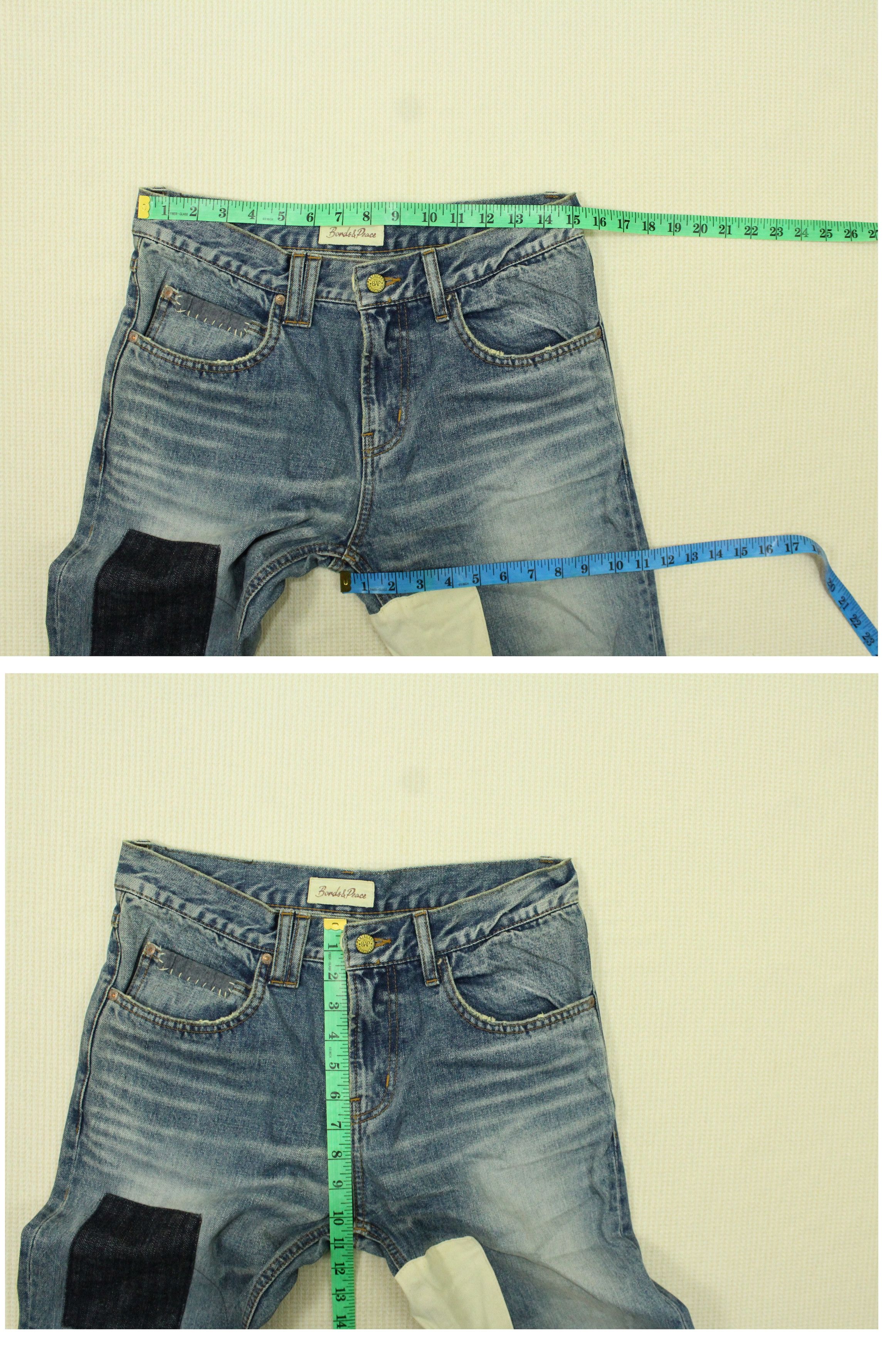Nirvana BONDS AND PEACE Denim Patchwork Kurt Cobain Grunge Size US 30 / EU 46 - 12 Thumbnail