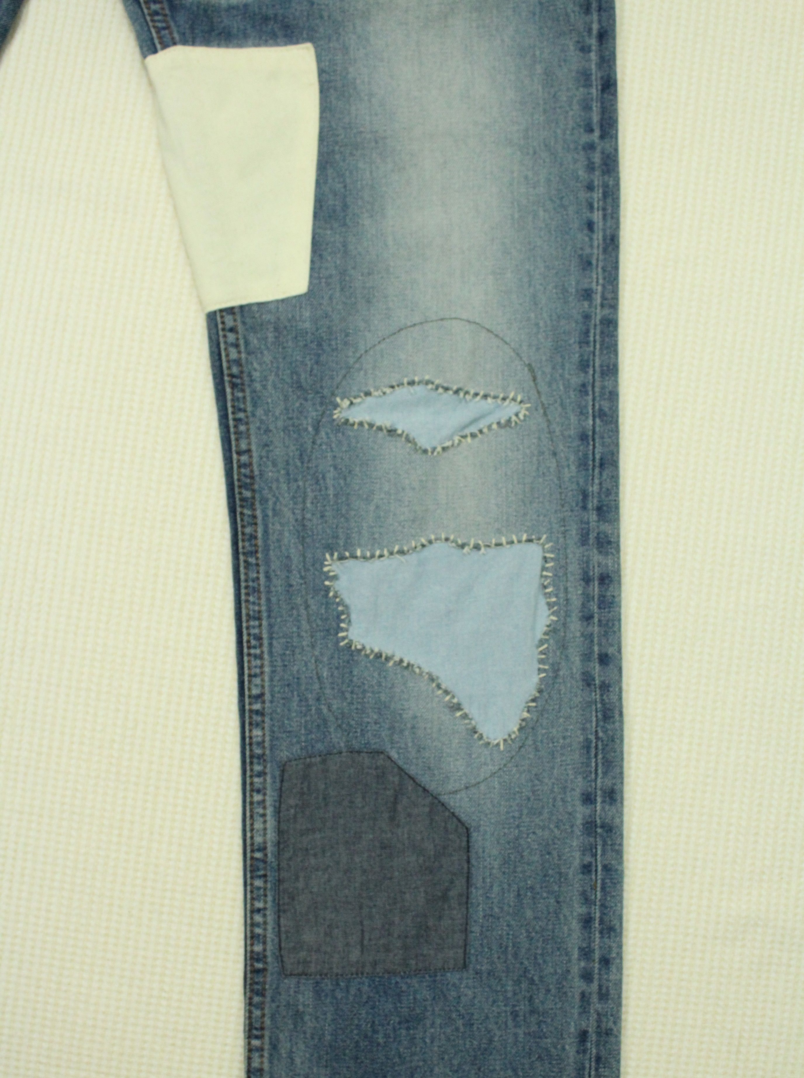 Nirvana BONDS AND PEACE Denim Patchwork Kurt Cobain Grunge Size US 30 / EU 46 - 5 Thumbnail