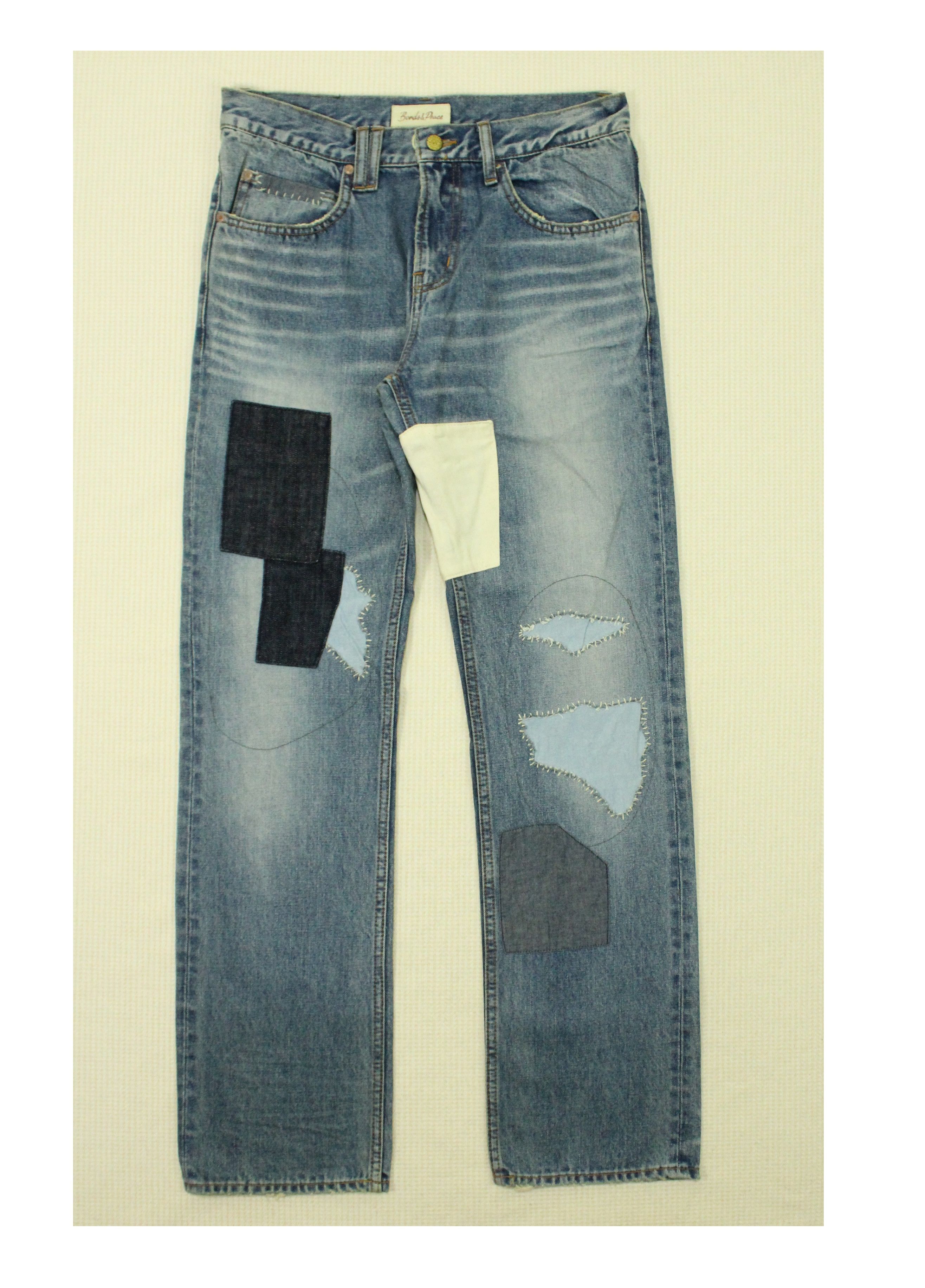 BONDS AND PEACE Denim Patchwork Kurt Cobain Grunge