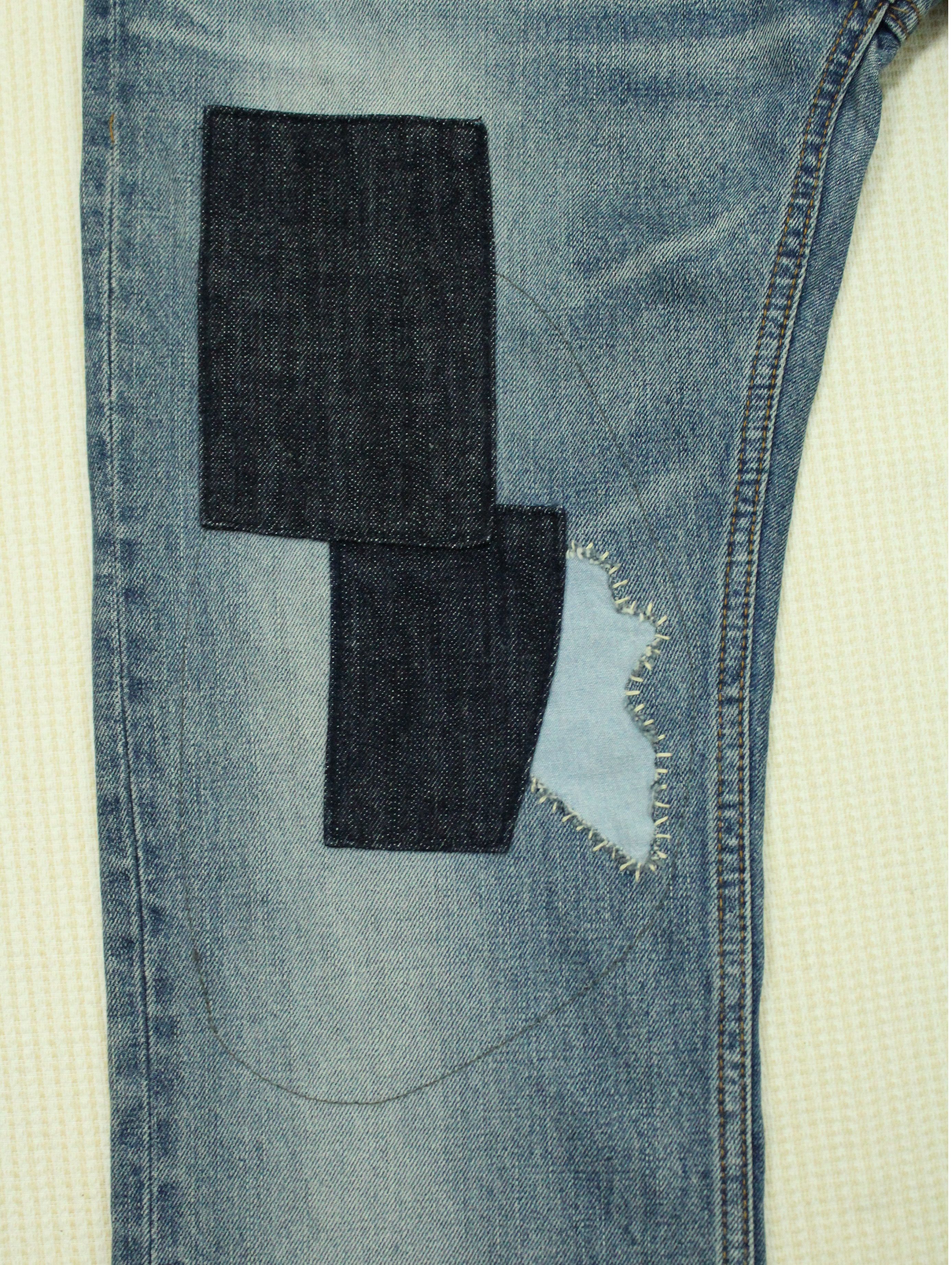 Nirvana BONDS AND PEACE Denim Patchwork Kurt Cobain Grunge Size US 30 / EU 46 - 6 Thumbnail