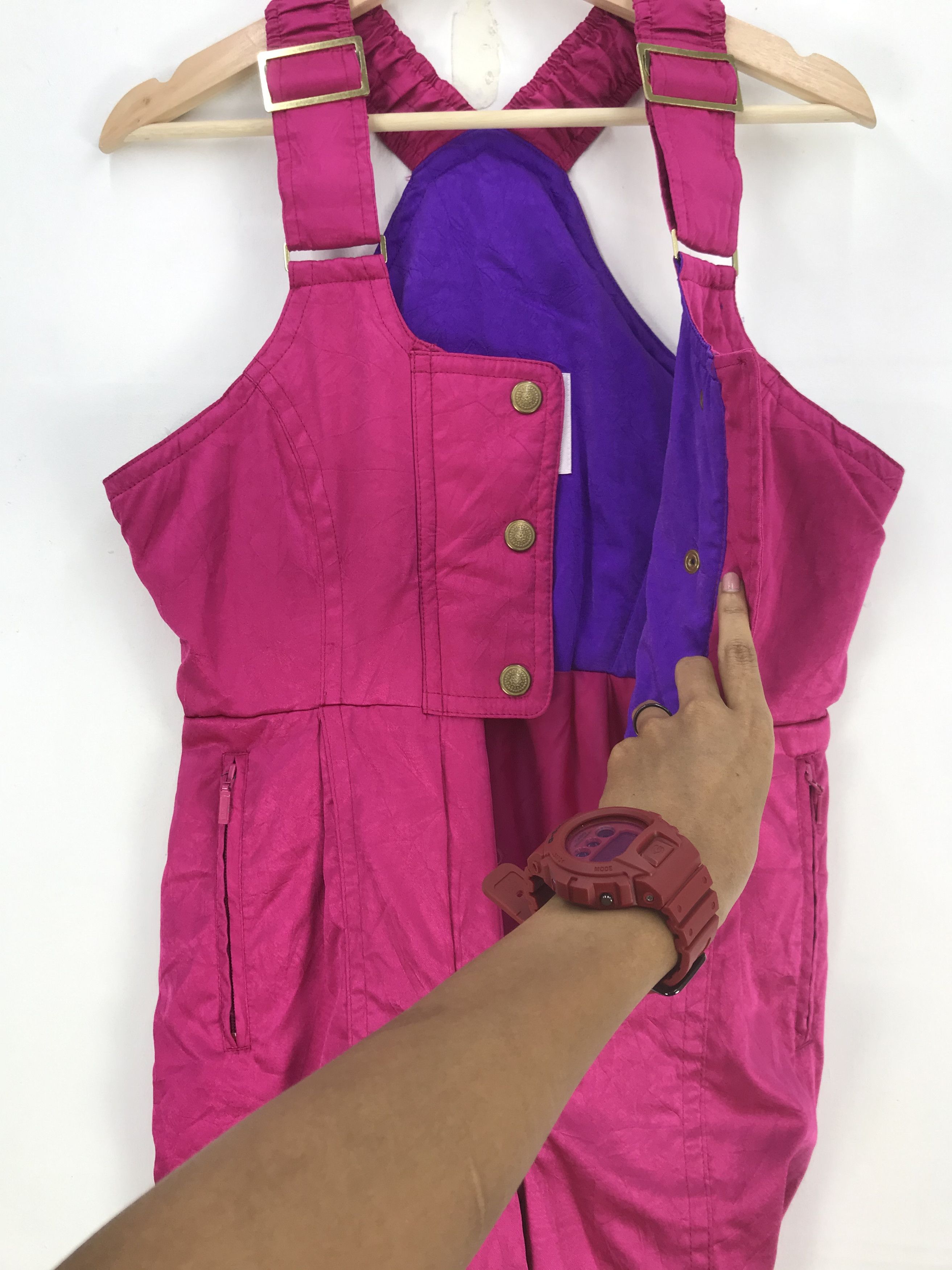 Japanese Brand Vintage Snow Flake Ski Suit Overall Jumpsuit Ski Snowboards Size 28" / US 6 / IT 42 - 6 Thumbnail