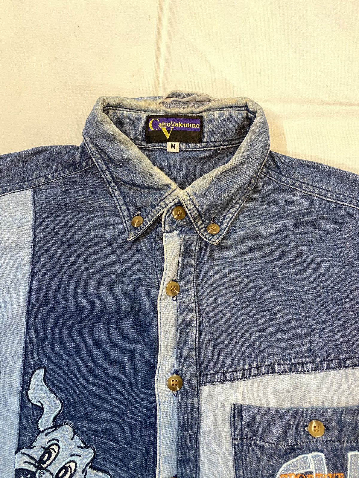 Designer × Valentino × Vintage Vintage Calro Valentino Soft Denim Shirt Size US M / EU 48-50 / 2 - 6 Thumbnail