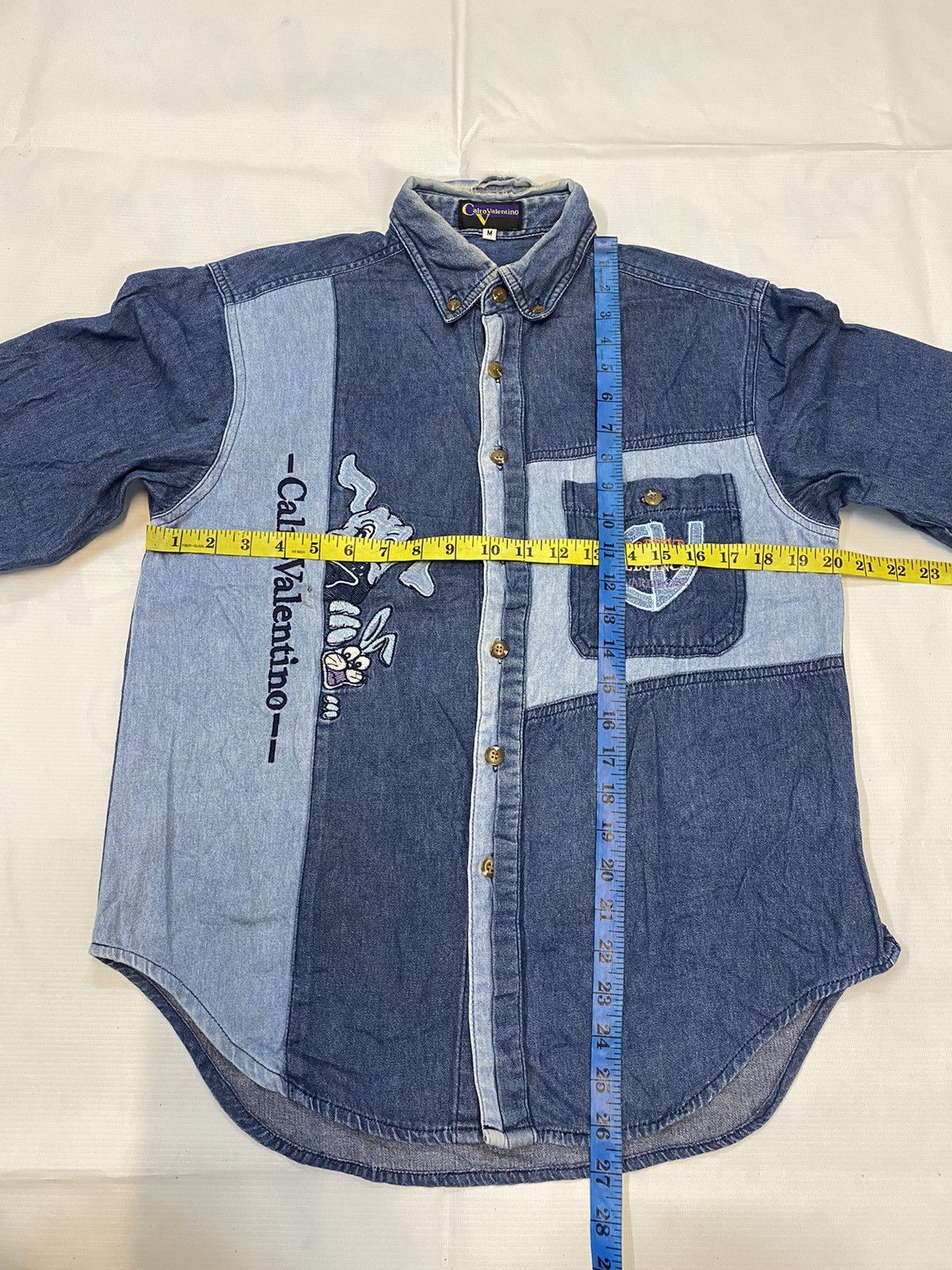 Designer × Valentino × Vintage Vintage Calro Valentino Soft Denim Shirt Size US M / EU 48-50 / 2 - 12 Thumbnail
