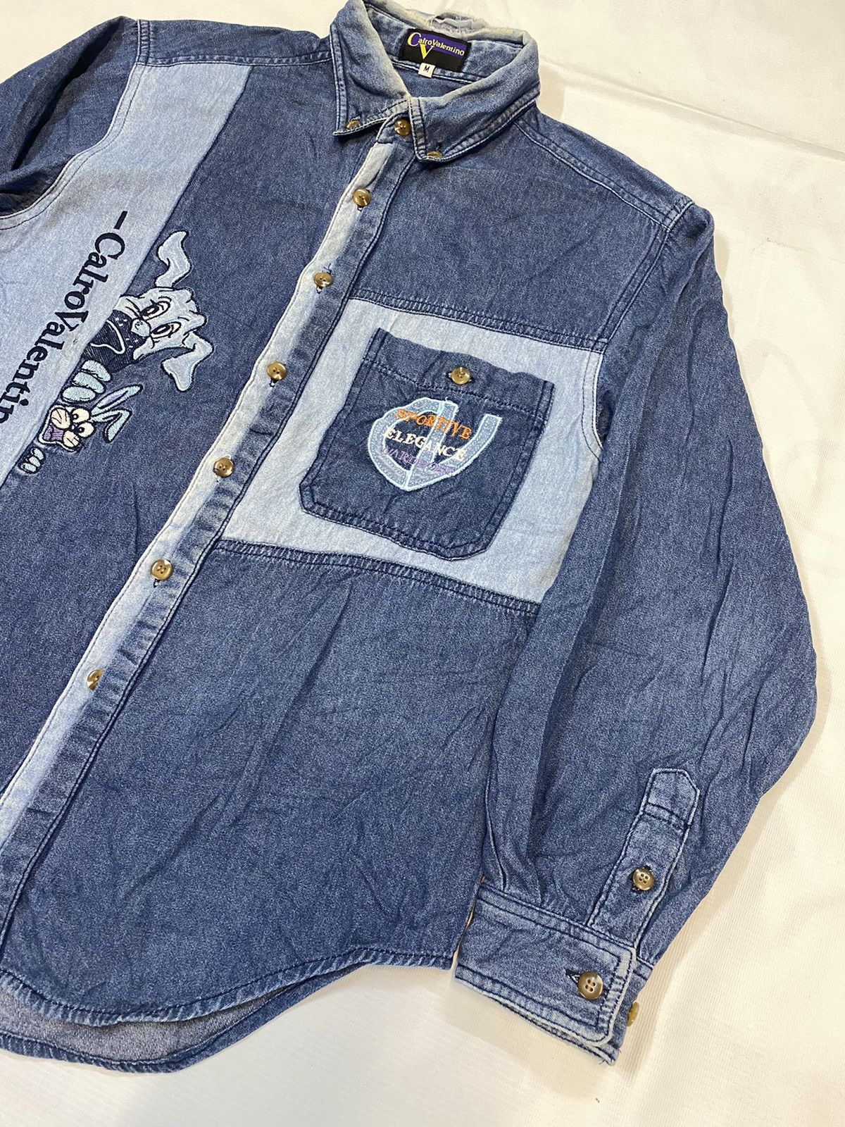 Designer × Valentino × Vintage Vintage Calro Valentino Soft Denim Shirt Size US M / EU 48-50 / 2 - 3 Thumbnail