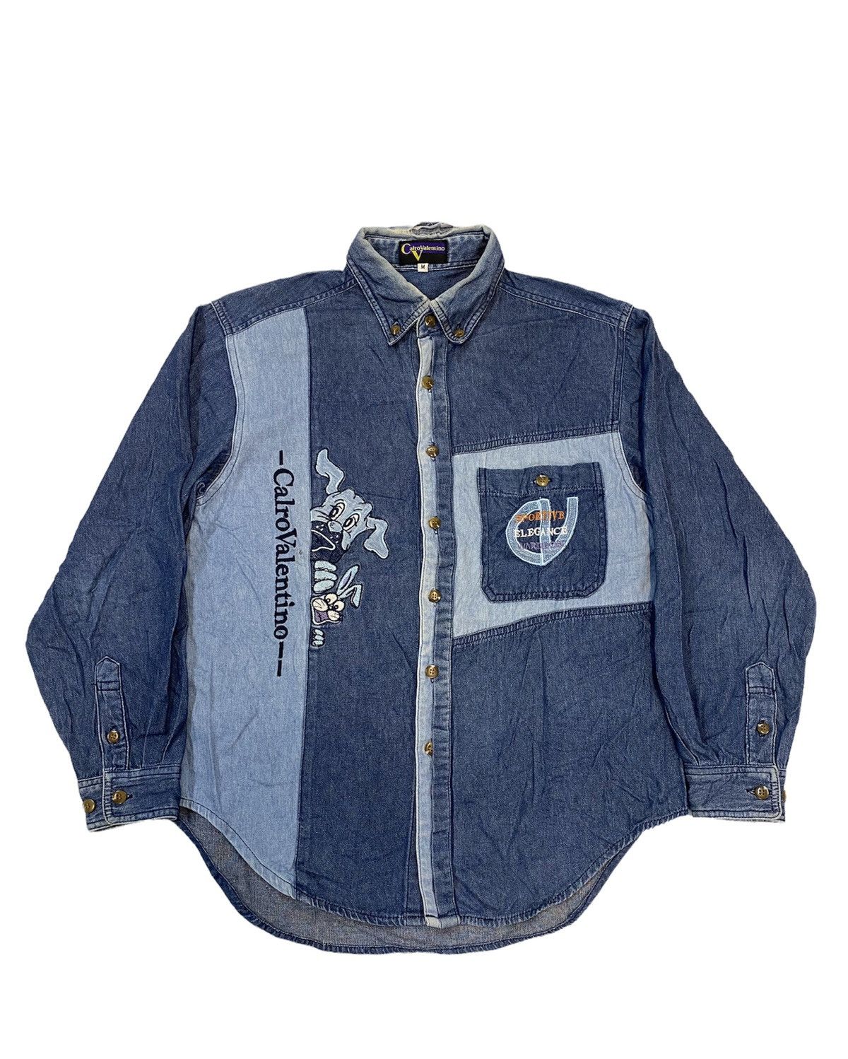Designer × Valentino × Vintage Vintage Calro Valentino Soft Denim Shirt Size US M / EU 48-50 / 2 - 1 Thumbnail