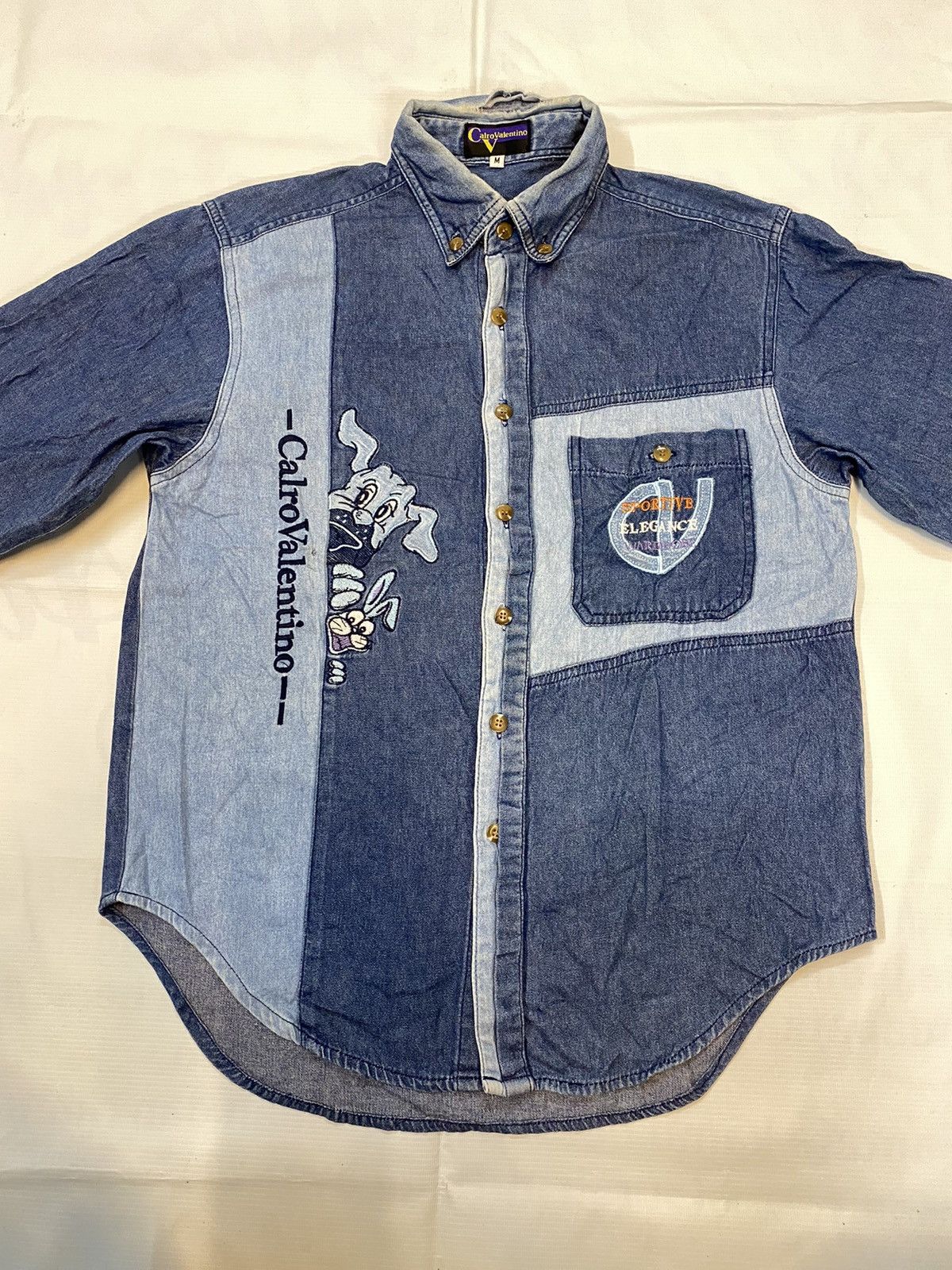 Designer × Valentino × Vintage Vintage Calro Valentino Soft Denim Shirt Size US M / EU 48-50 / 2 - 8 Thumbnail