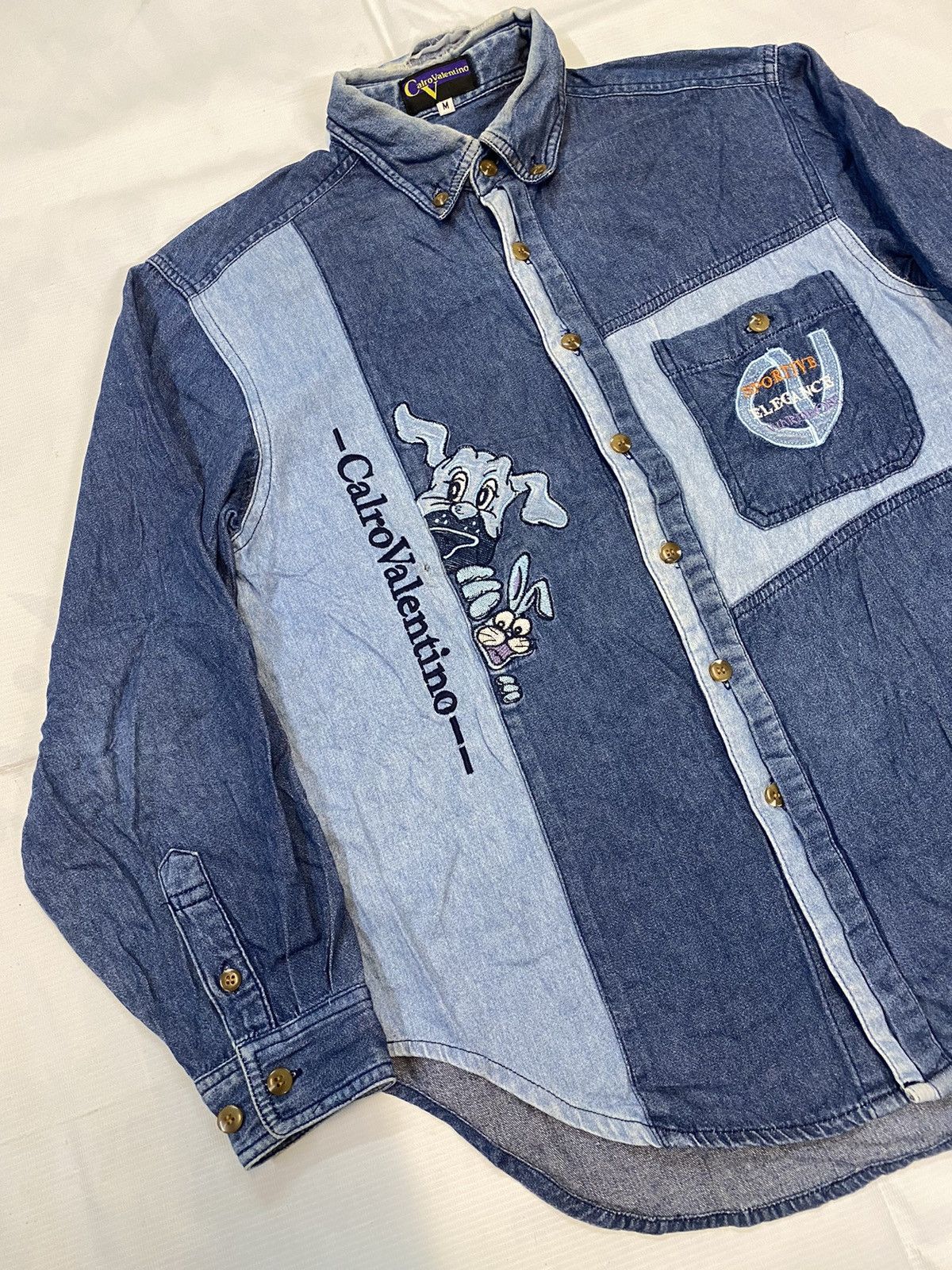 Designer × Valentino × Vintage Vintage Calro Valentino Soft Denim Shirt Size US M / EU 48-50 / 2 - 2 Thumbnail