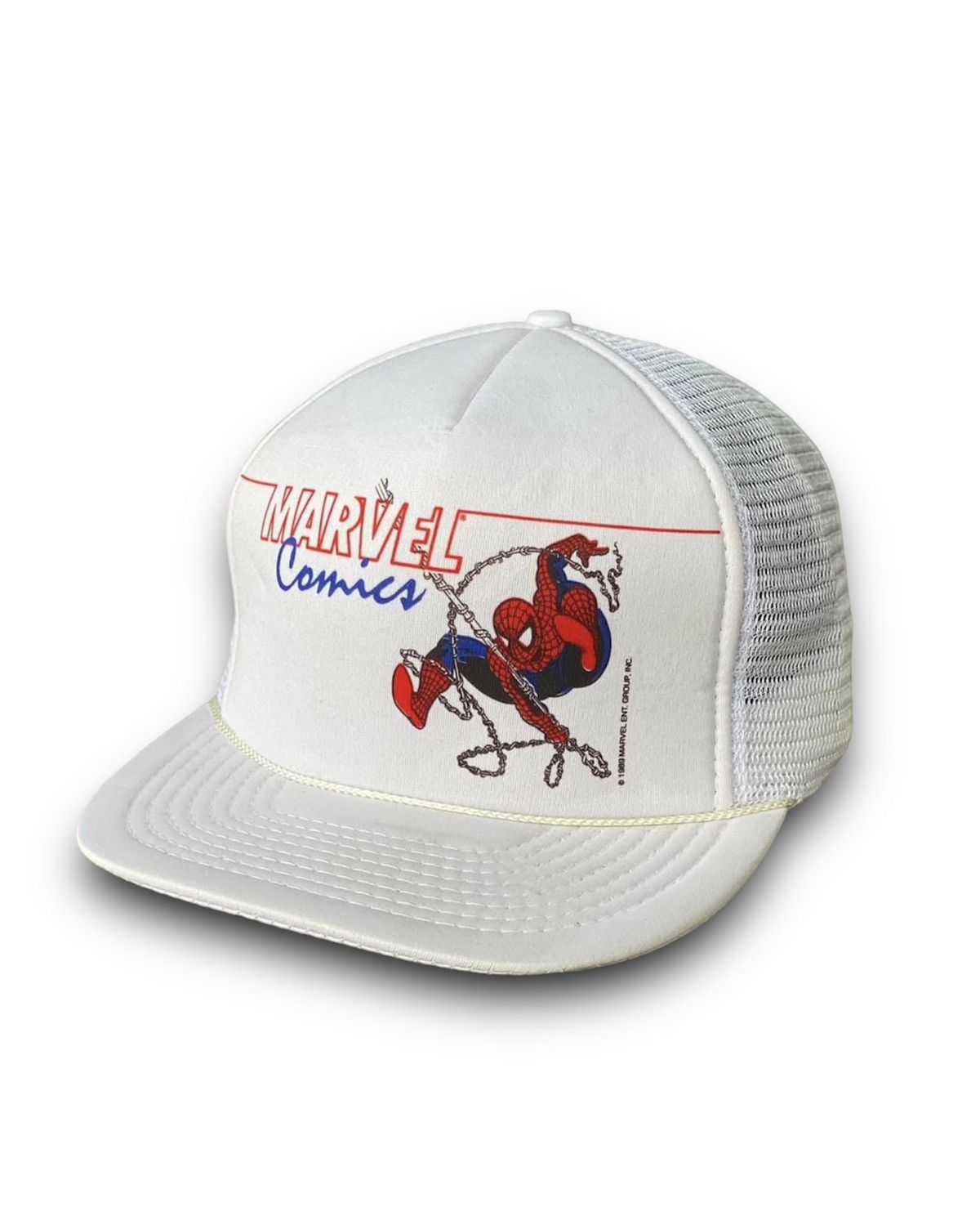 NOS Vintage 80s Spiderman Trucker Cap Mesh Marvel Dc Comics