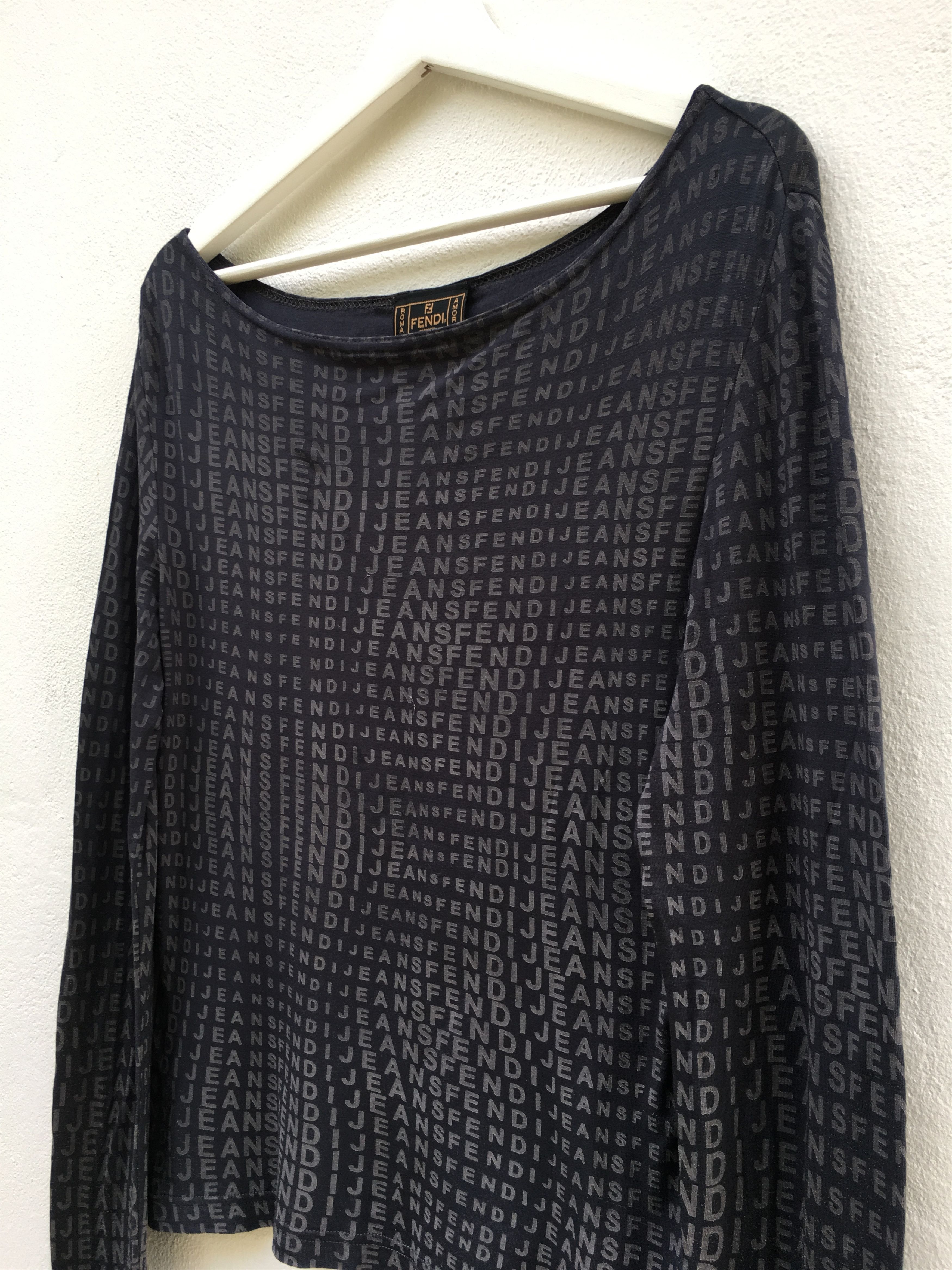 Fendi FENDI Full Print Long Sleeve T-shirt Roma Italy Size US S / EU 44-46 / 1 - 1 Thumbnail