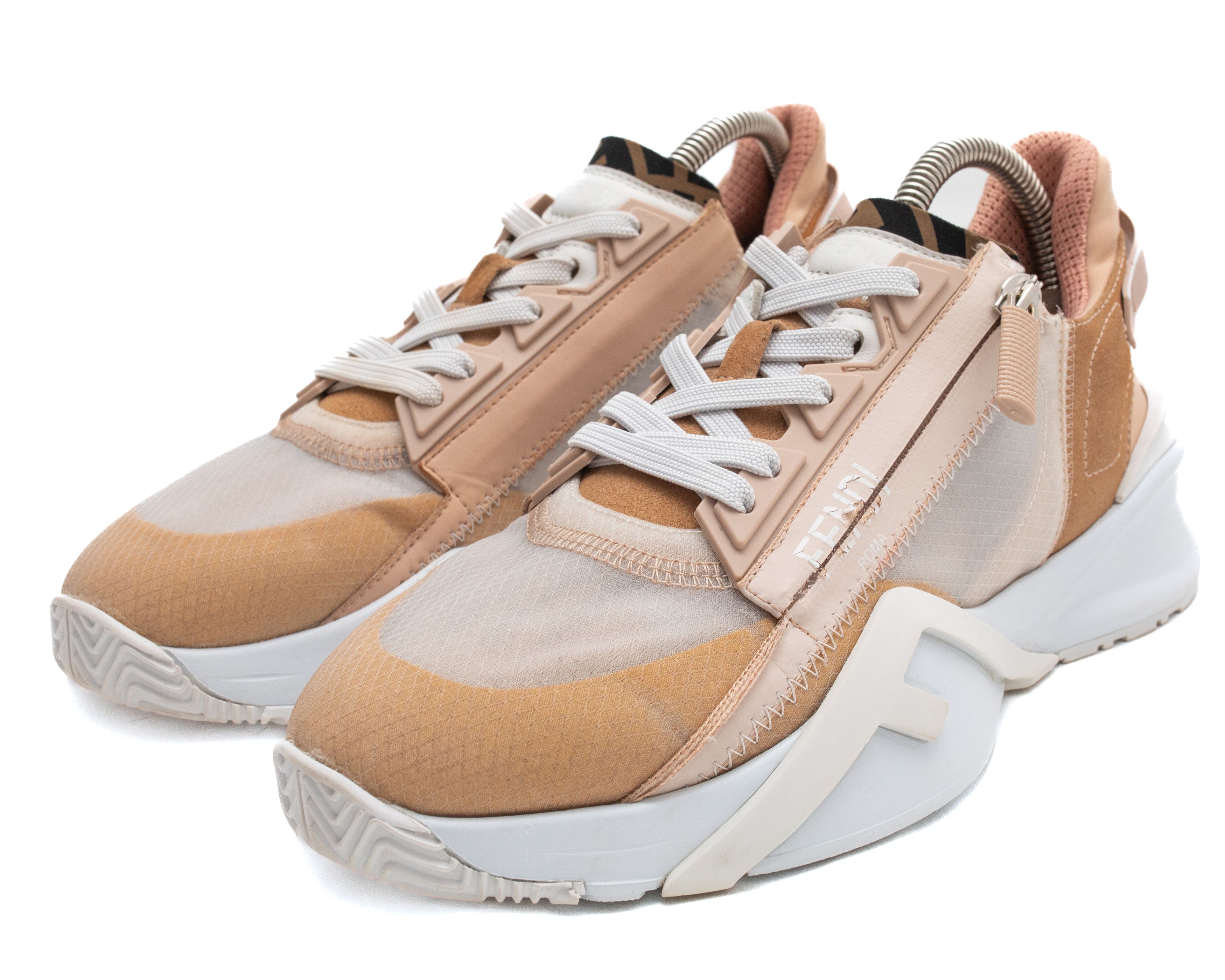 image of Fendi Aw 2020 Flow Pink Sneakers in Pink/Biege/White, Women's (Size 8)