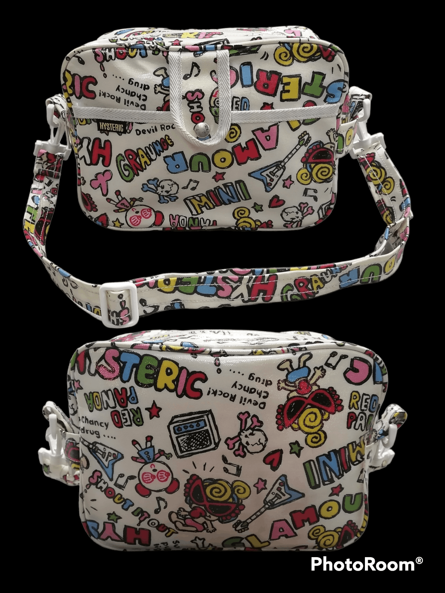 Avant Garde x Hysteric Glamour Hysteric Minidevil Rock Waterproof Sling Bag in White, Men's