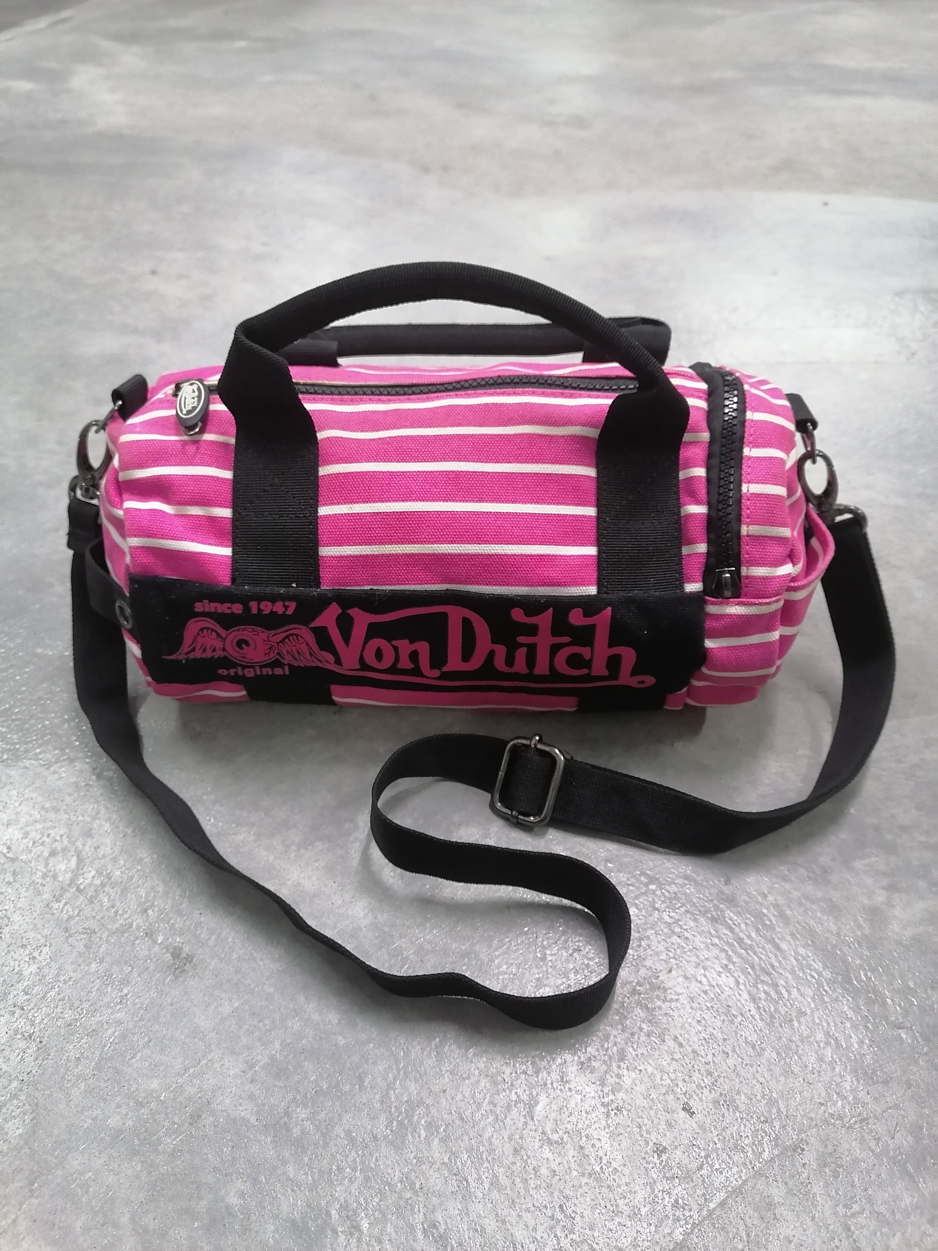 Von Dutch 🔥Von Dutch Pink Stripe Duffle Bag⚡ Size ONE SIZE - 2 Thumbnail