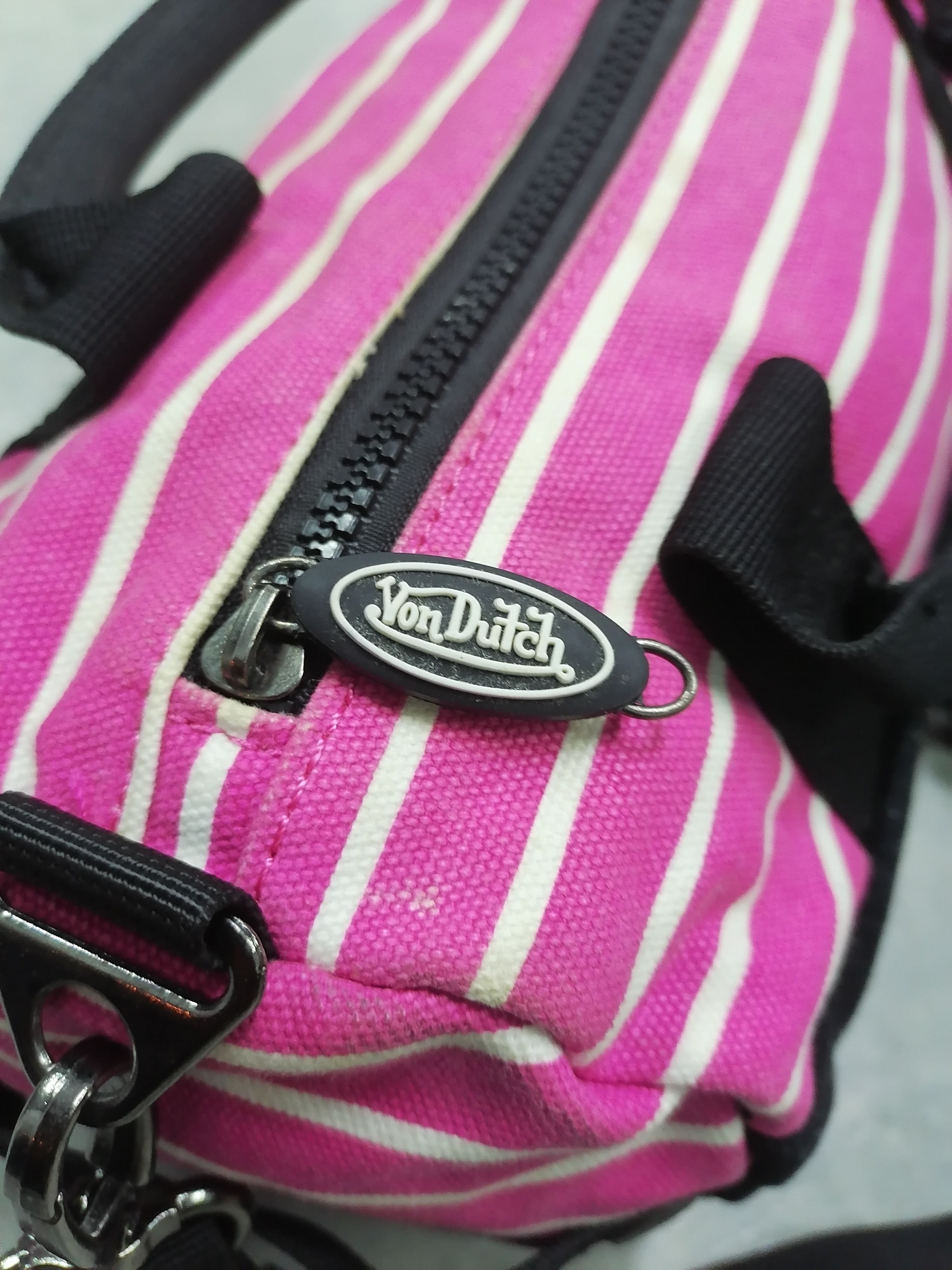 Von Dutch 🔥Von Dutch Pink Stripe Duffle Bag⚡ Size ONE SIZE - 5 Thumbnail