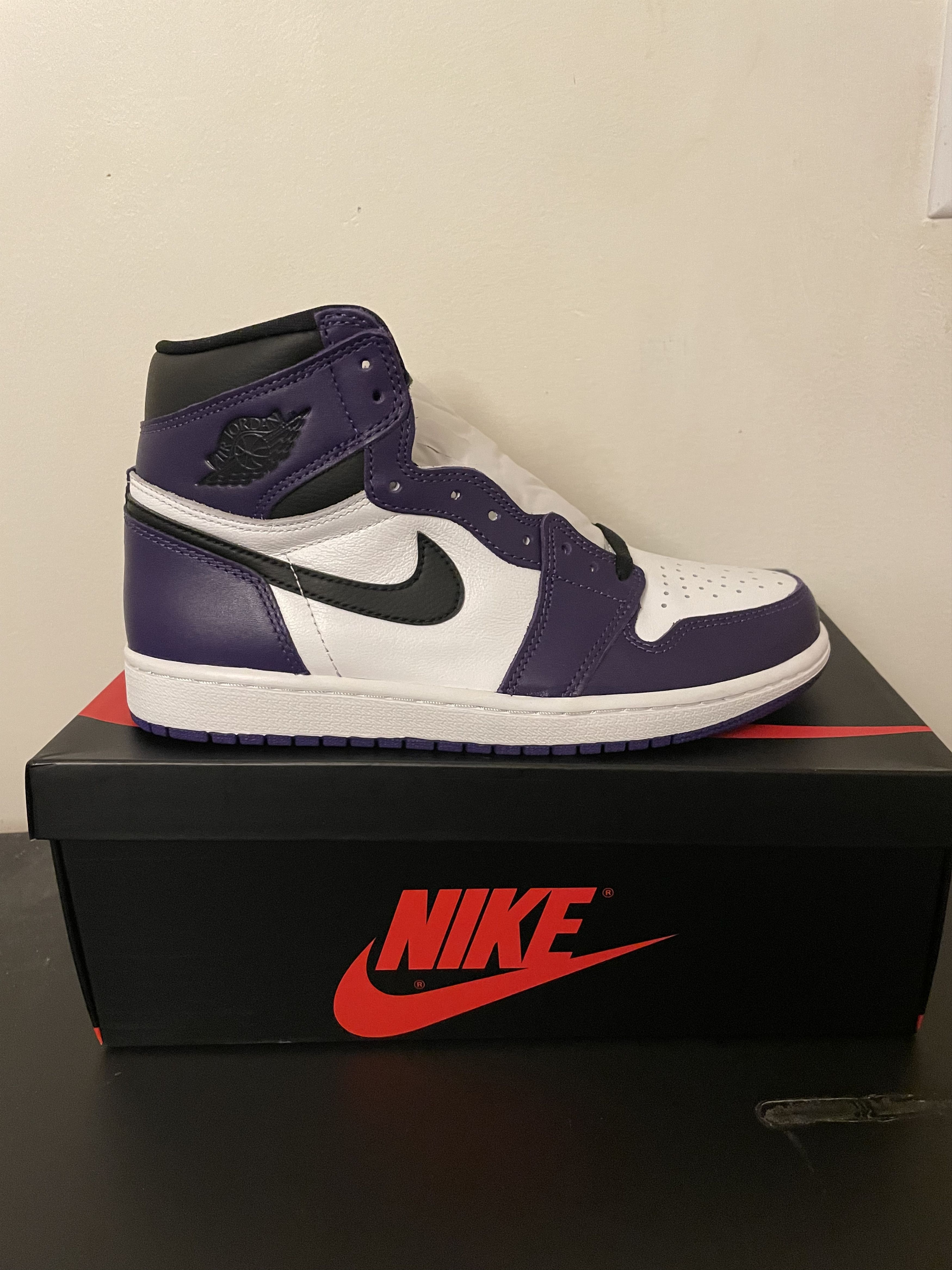 Jordan Brand × Nike Jordan 1 Hi Court Purple 2.0 Sz.8 DS Size US 8 / EU 41 - 1 Thumbnail