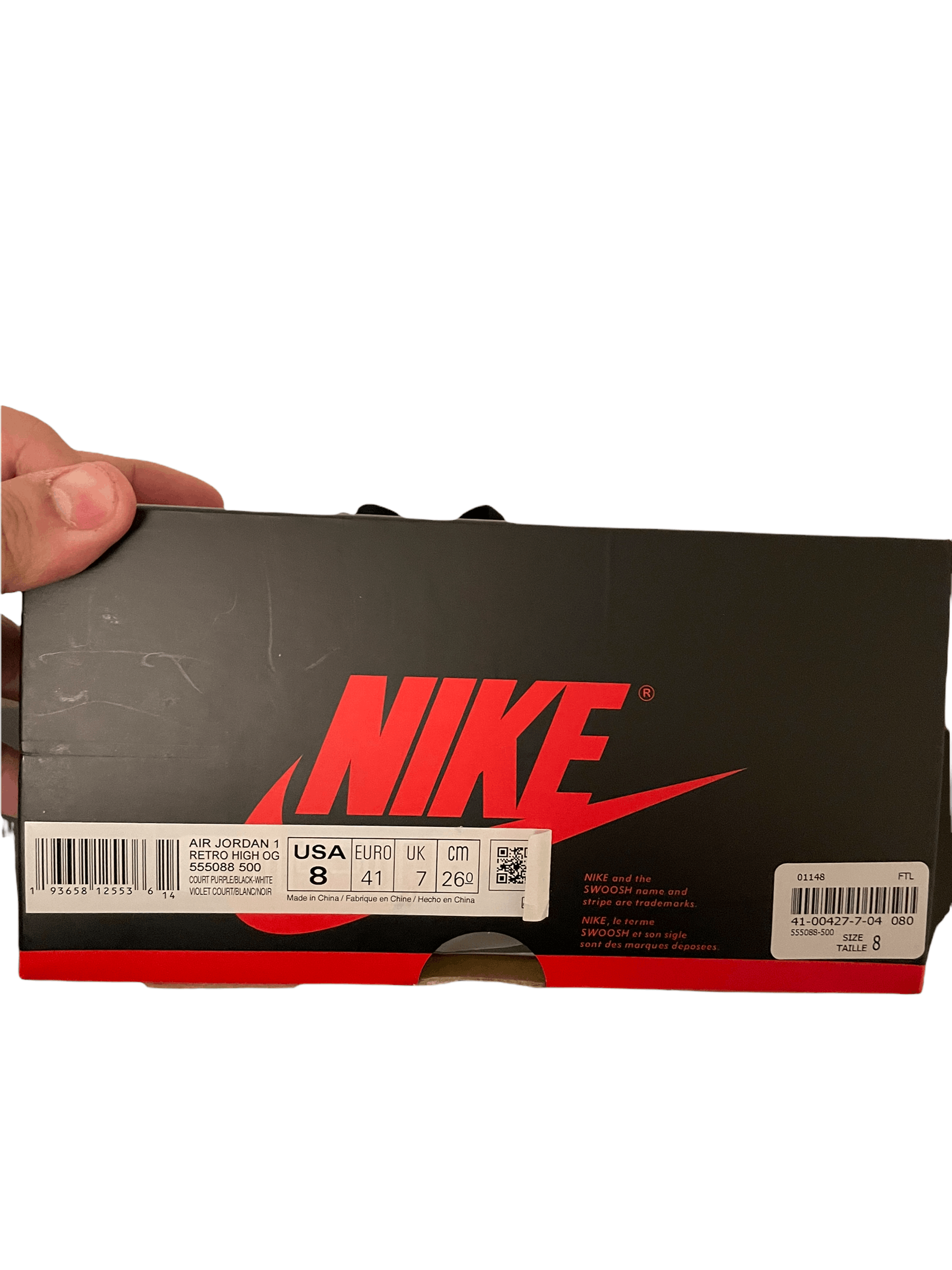 Jordan Brand × Nike Jordan 1 Hi Court Purple 2.0 Sz.8 DS Size US 8 / EU 41 - 3 Thumbnail