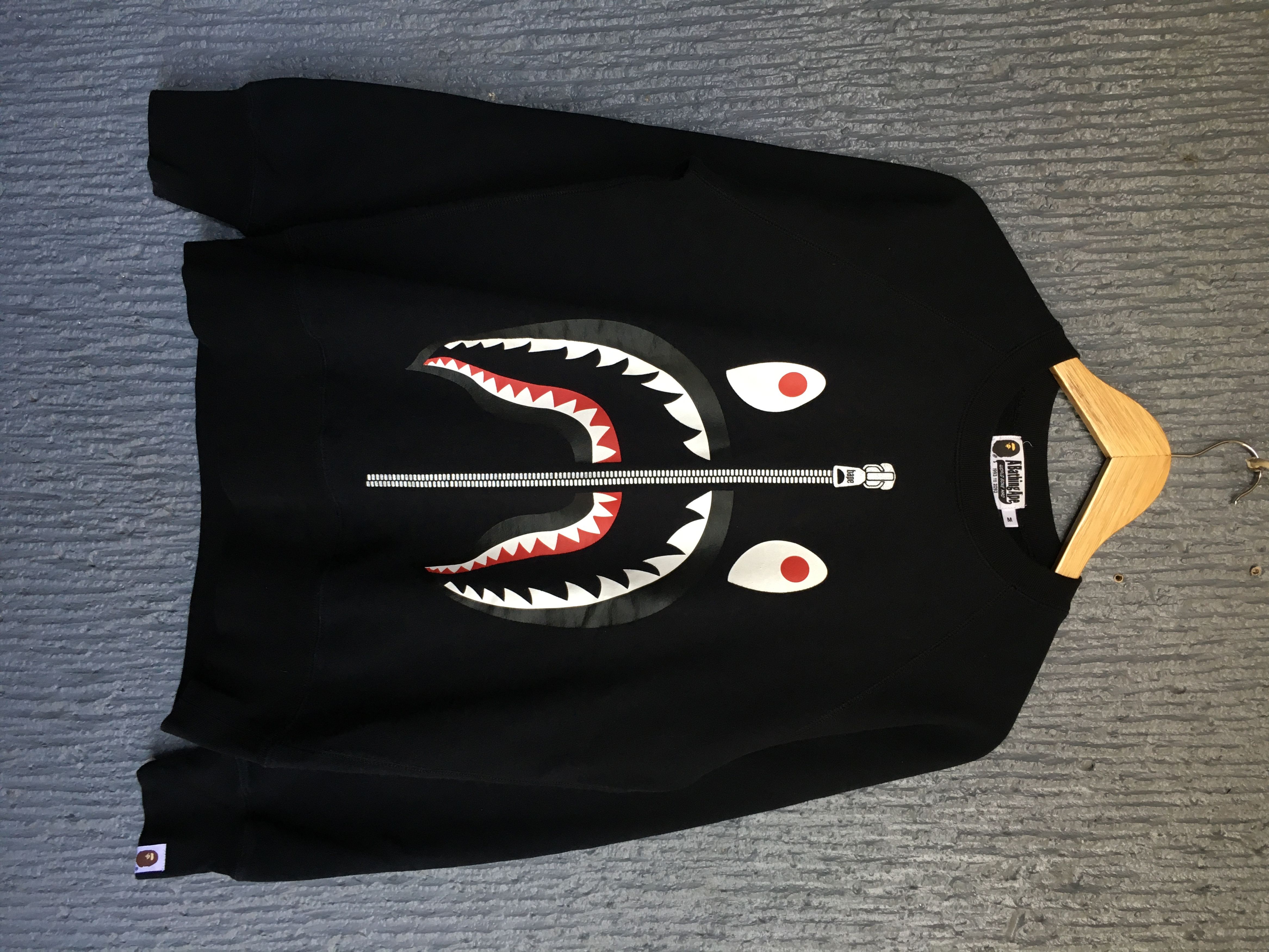image of Bape Shrak Wgm Crewneck in Black, Men's (Size Medium)