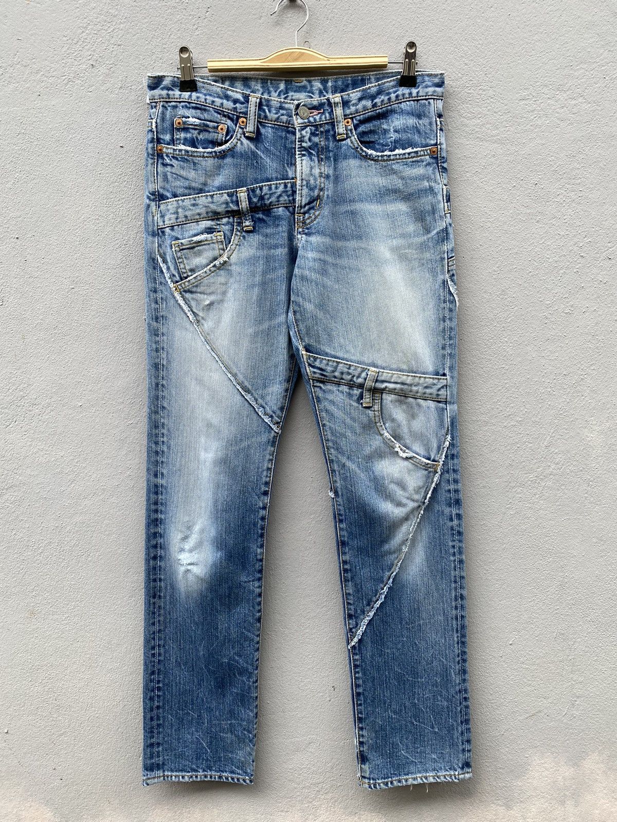 If Six Was Nine Japanese Denim “Antgauge” Reconstructed Season Blue Jeans Size US 30 / EU 46 - 2 Thumbnail