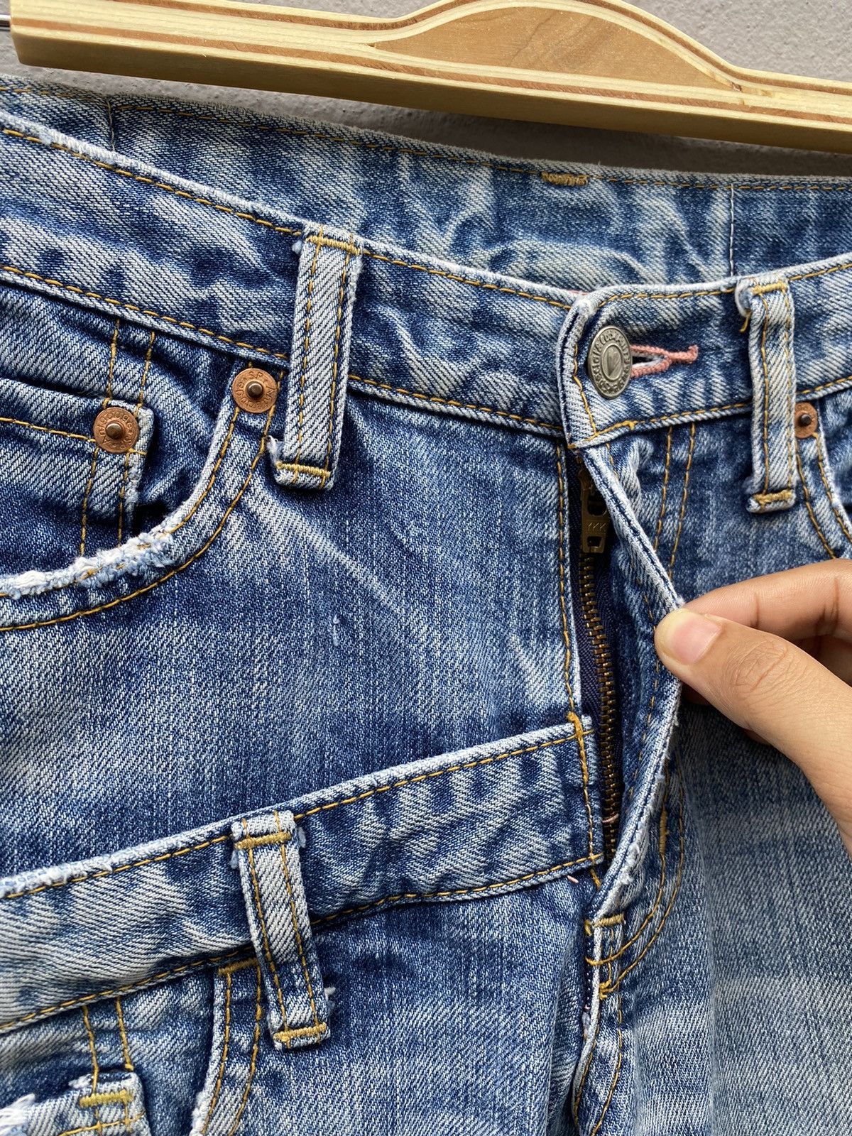 If Six Was Nine Japanese Denim “Antgauge” Reconstructed Season Blue Jeans Size US 30 / EU 46 - 11 Thumbnail