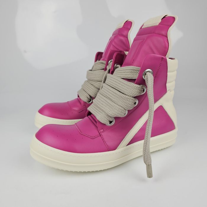 Rick Owens Rick Owens Geobasket Jumbo Laces Hot Pink Sneakers New