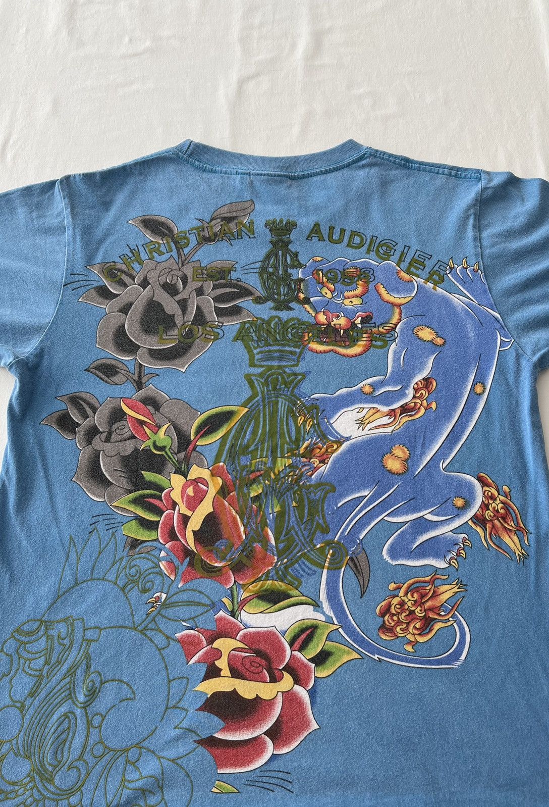 Christian Audigier Christian Audigier Streetwear Blue Tee (Ed Hardy) Size US M / EU 48-50 / 2 - 11 Thumbnail