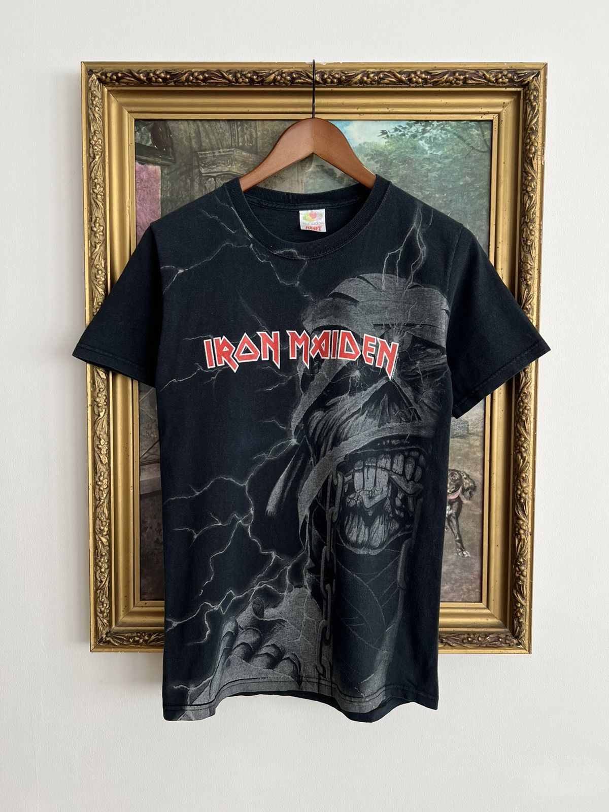 Vintage 2008 Iron Maiden All Over Print Band Black Tee