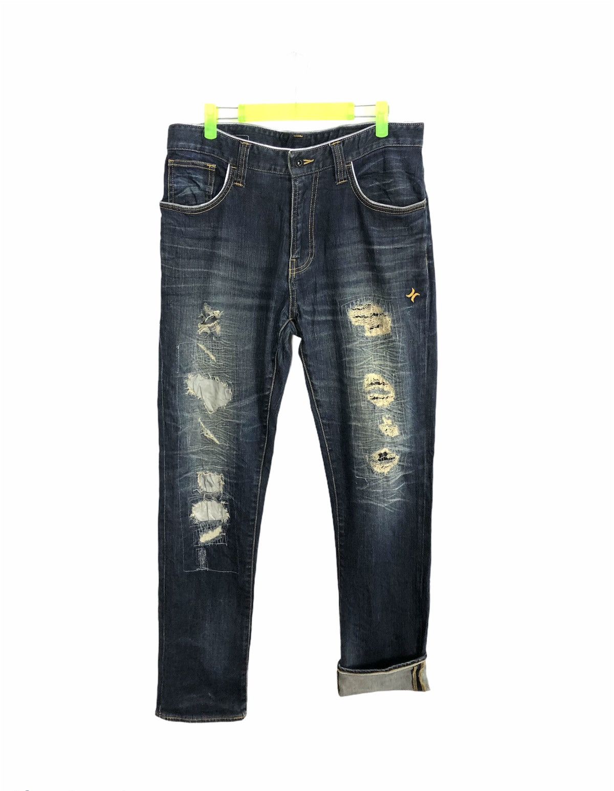 Hurley × Vintage Hurley Distressed Indigo Denim Jeans Unisex Wear Size 34 Size US 34 / EU 50 - 1 Thumbnail