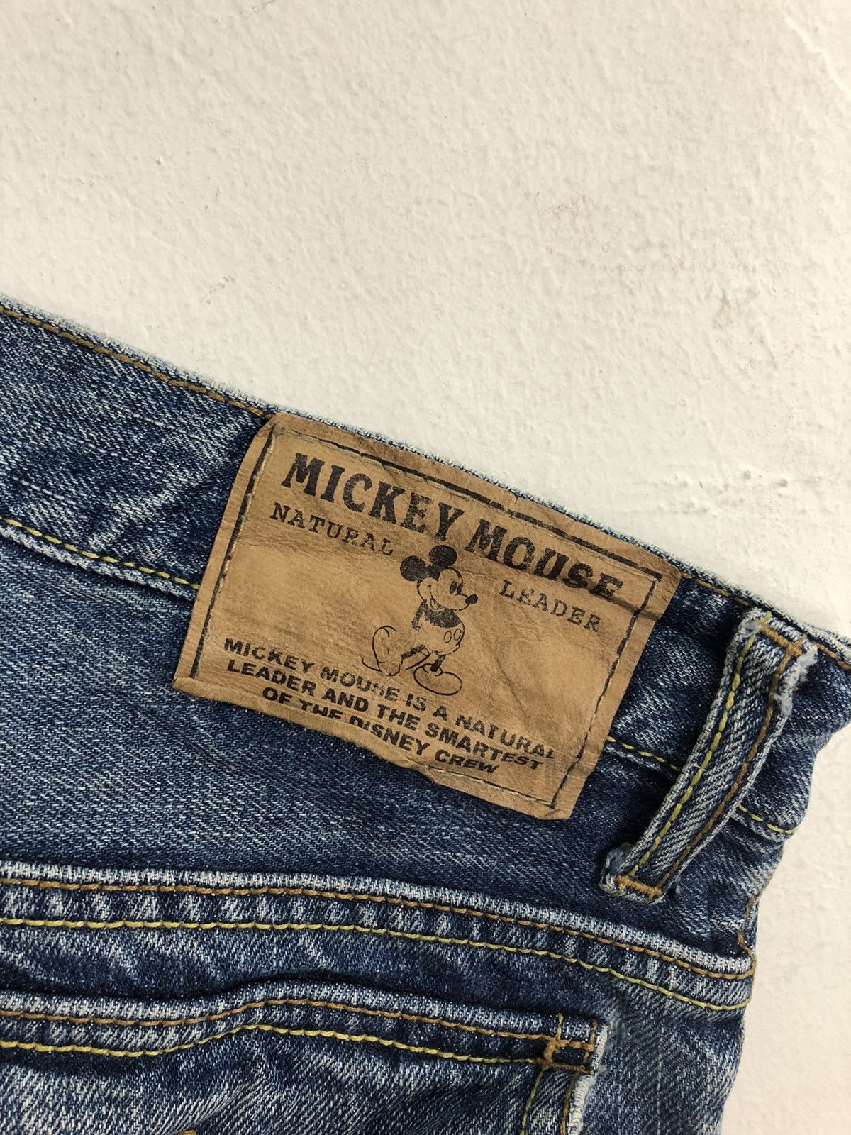 Mickey Mouse × Vintage Mickey Mouse Natural Leader Big Printed Spell Out Patchwork Size US 34 / EU 50 - 7 Thumbnail