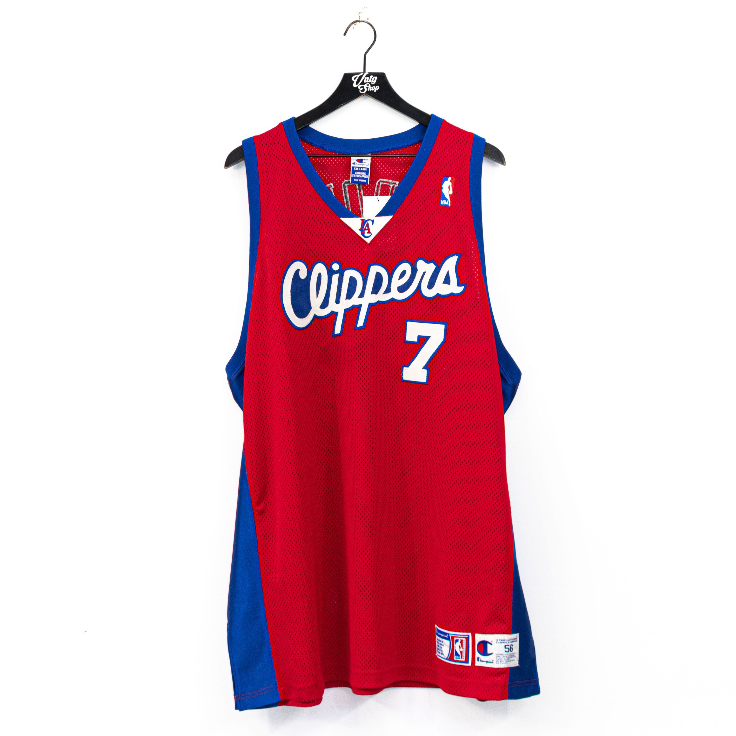 Los Angeles Clippers Champion AUTHENTIC Jersey Size 56 Rare Retro RED NBA